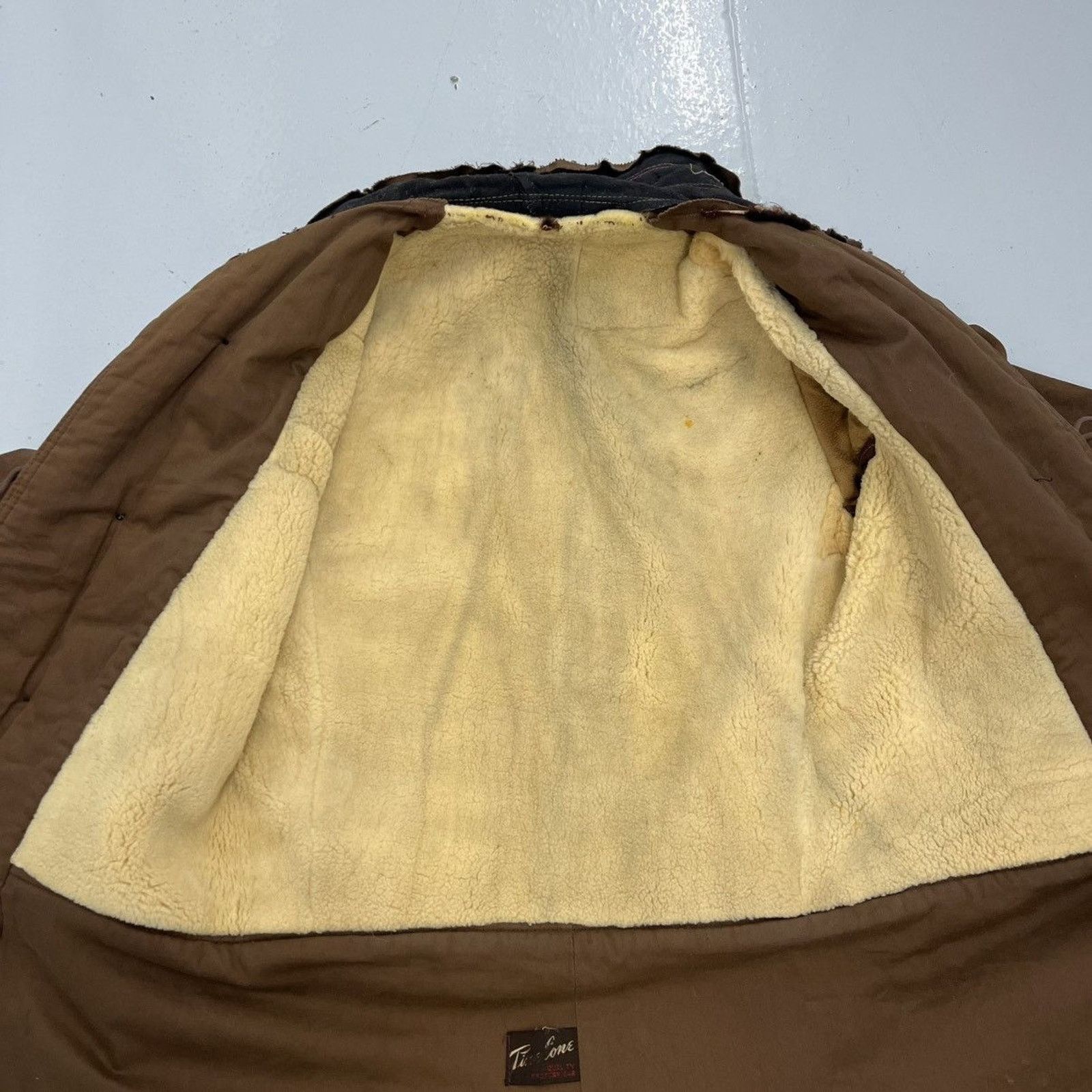 Other Vintage 40s Pine Cone Brown Western Shearling Barn Coat Size US S / EU 44-46 / 1 - 4 Thumbnail