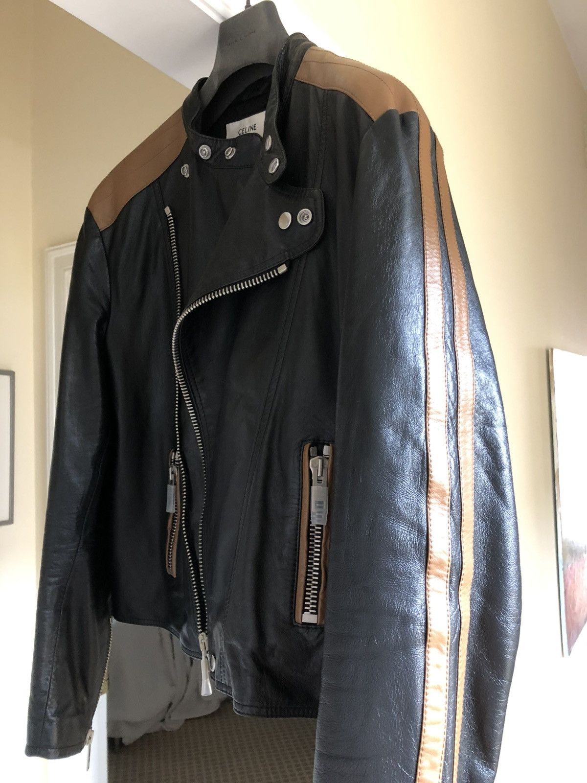 Celine Cafe racer leather jacket Size US M / EU 48-50 / 2 - 3 Thumbnail