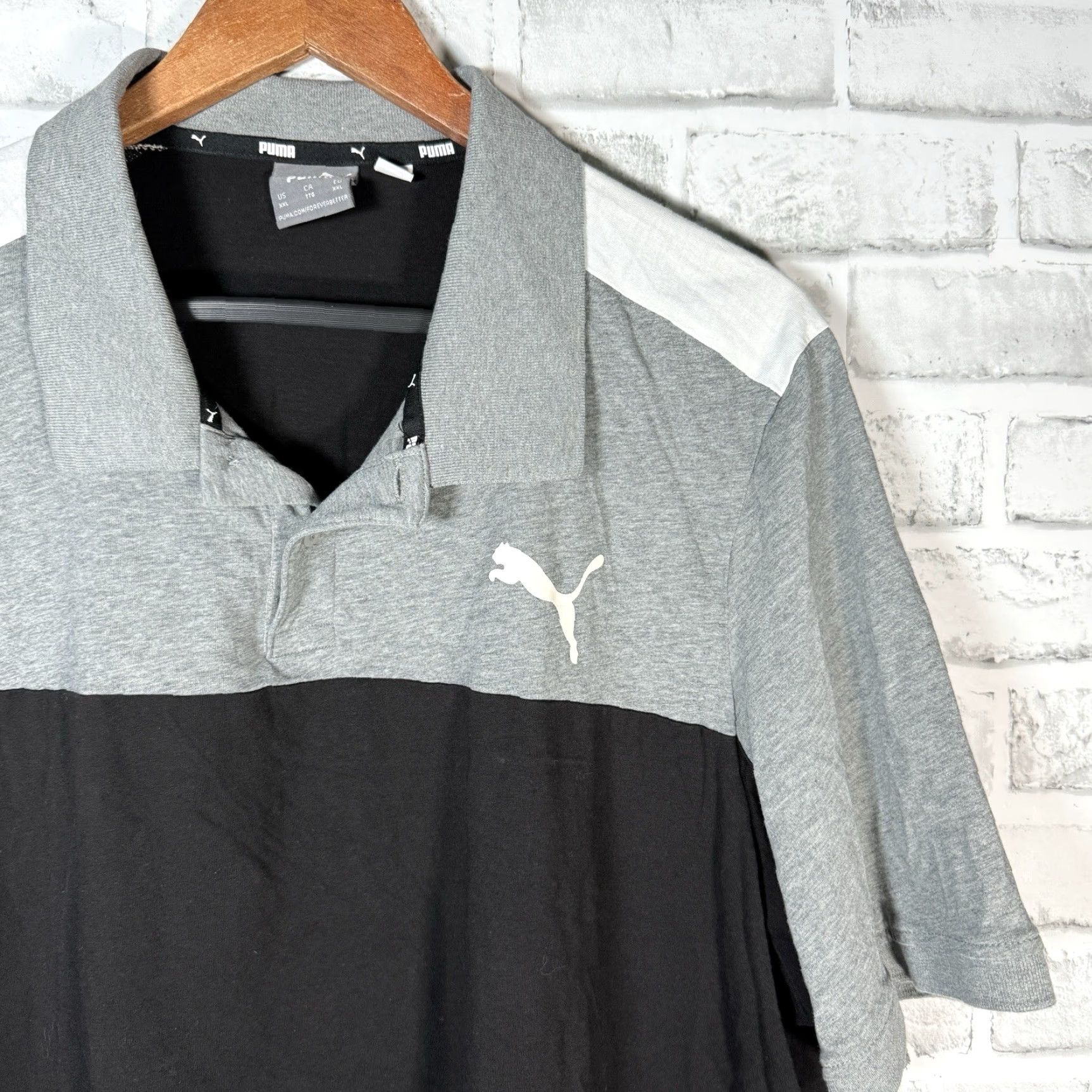 Puma VINTAGE Puma Polo Shirt Men XXL Black Casual 100% Cotton Size US XXL / EU 58 / 5 - 2 Thumbnail