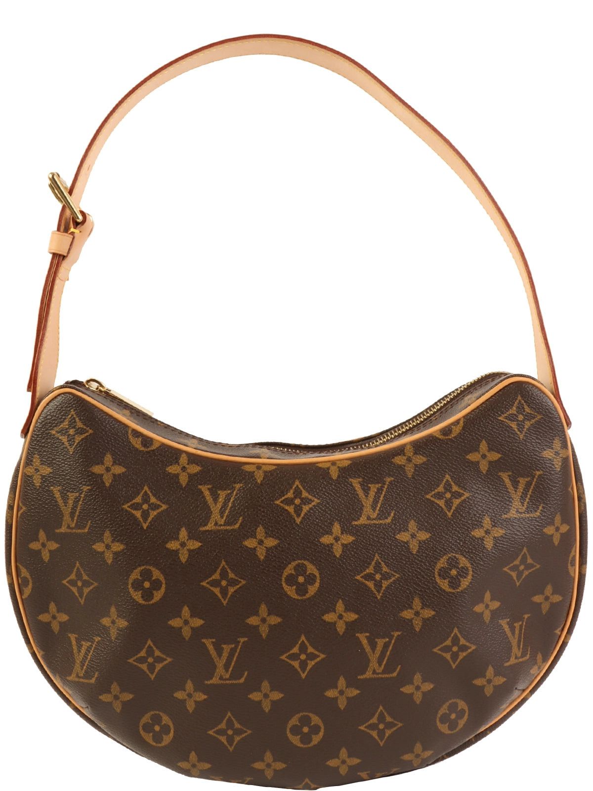 image of Louis Vuitton 2003 Made Canvas Monogram Pochette Croissant Brown, Women's