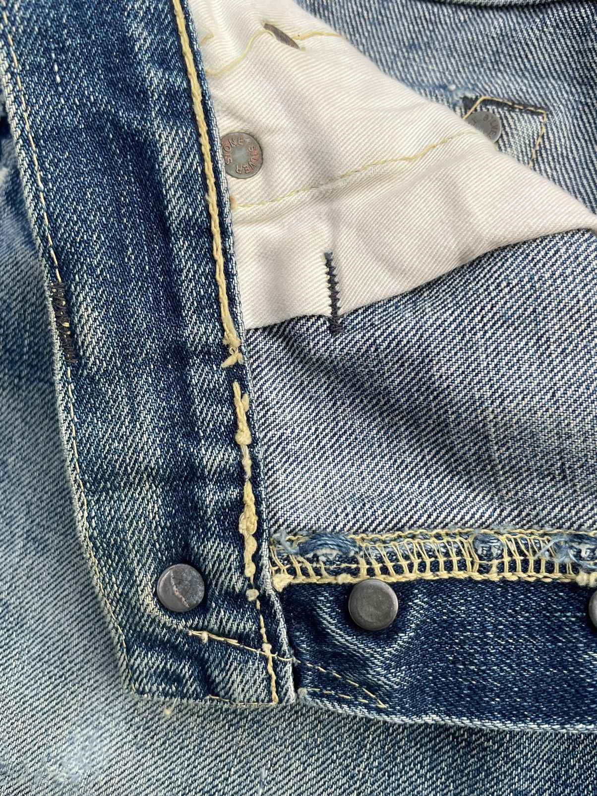 The Silver Stone × Vintage Vintage Selvedge Silverstone Distresed Denim Size US 30 / EU 46 - 18 Thumbnail