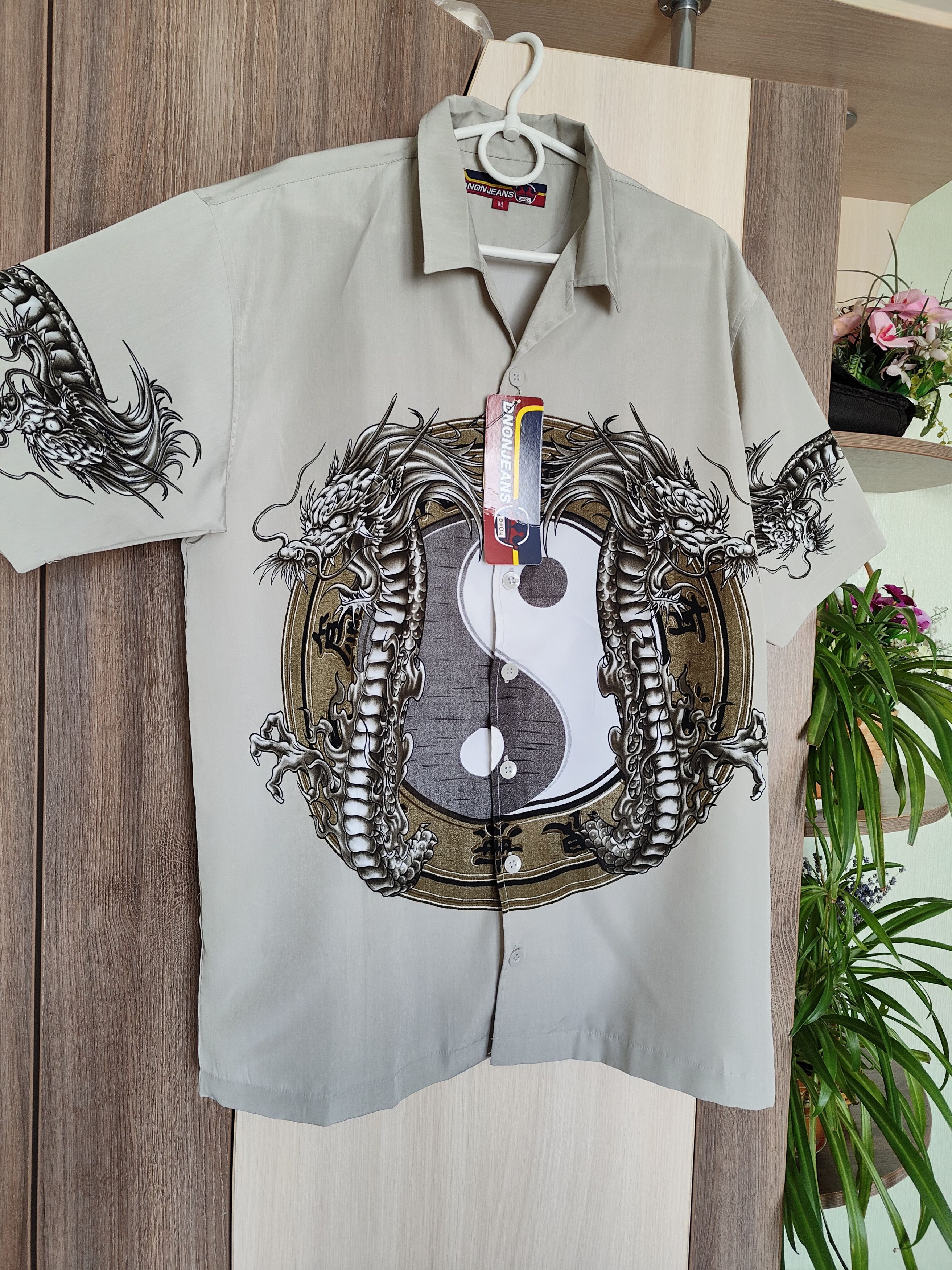 Japanese Brand 🔥🐉☯️ Vintage Y2K Dnon Jeans Japan Dragon In Yan Shirt Size US XL / EU 56 / 4 - 3 Thumbnail