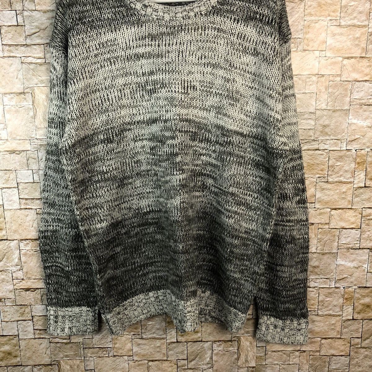 Homespun Knitwear × Japanese Brand Free Gate Grey stripe Knitwear #A1196 Size US XL / EU 56 / 4 - 3 Thumbnail