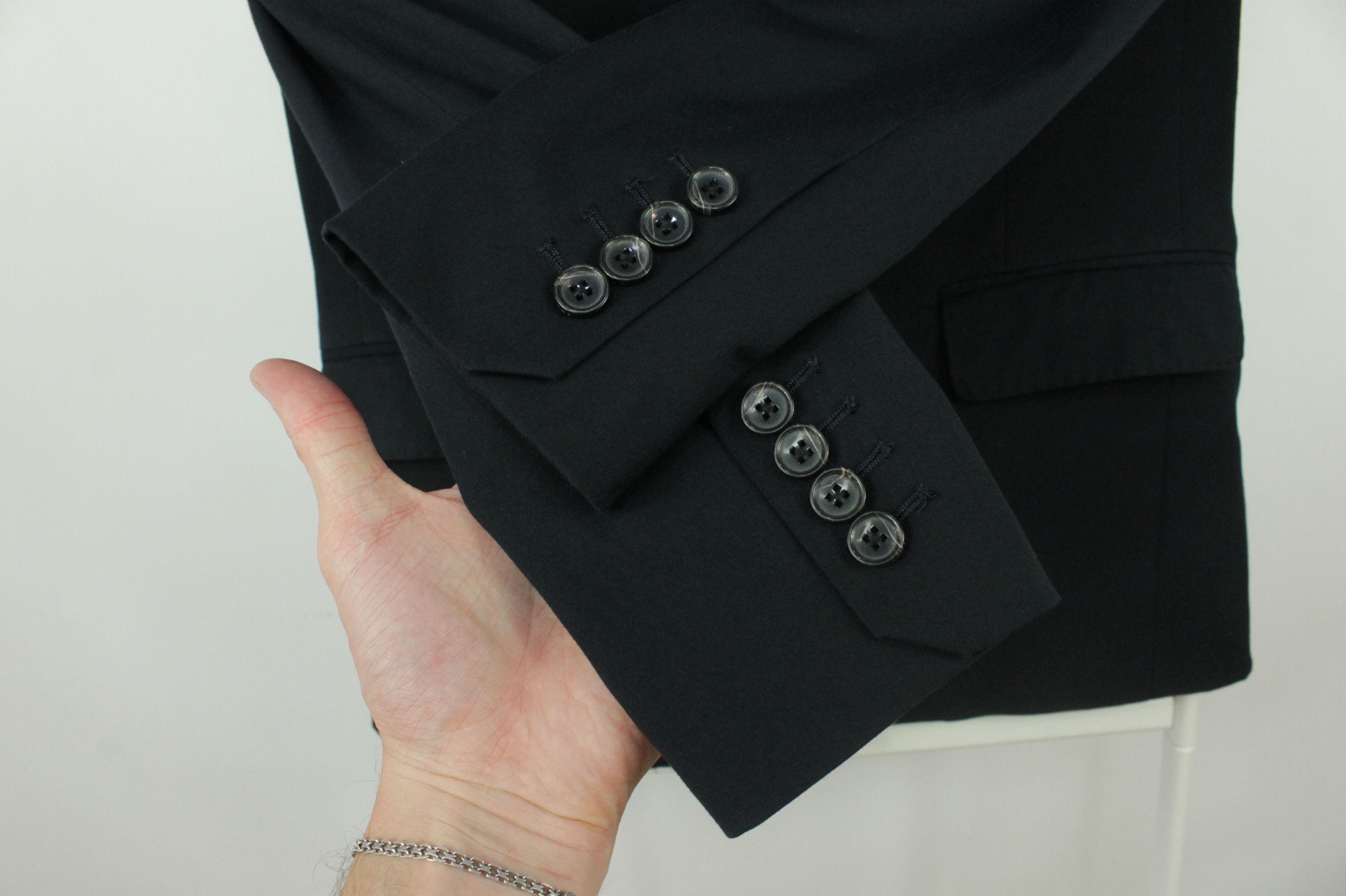 Bally × Designer Bally Black Stretch Wool Blend Formal Blazer Jacket Women's Size M / US 6-8 / IT 42-44 - 3 Thumbnail