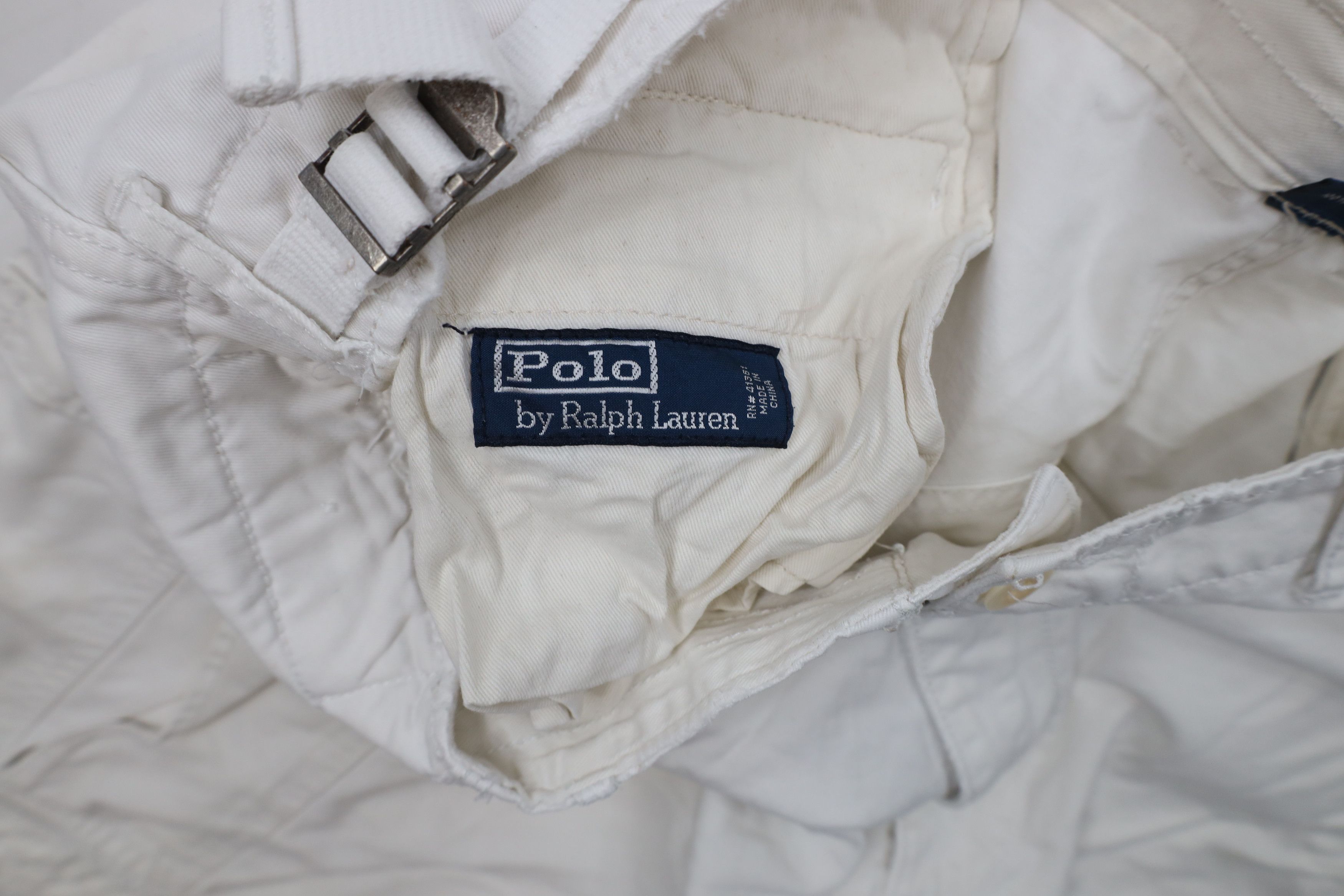 Ralph Lauren × Vintage Vintage 90s Ralph Lauren Heavy Military Cargo Shorts White Size US 40 / EU 56 - 10 Thumbnail