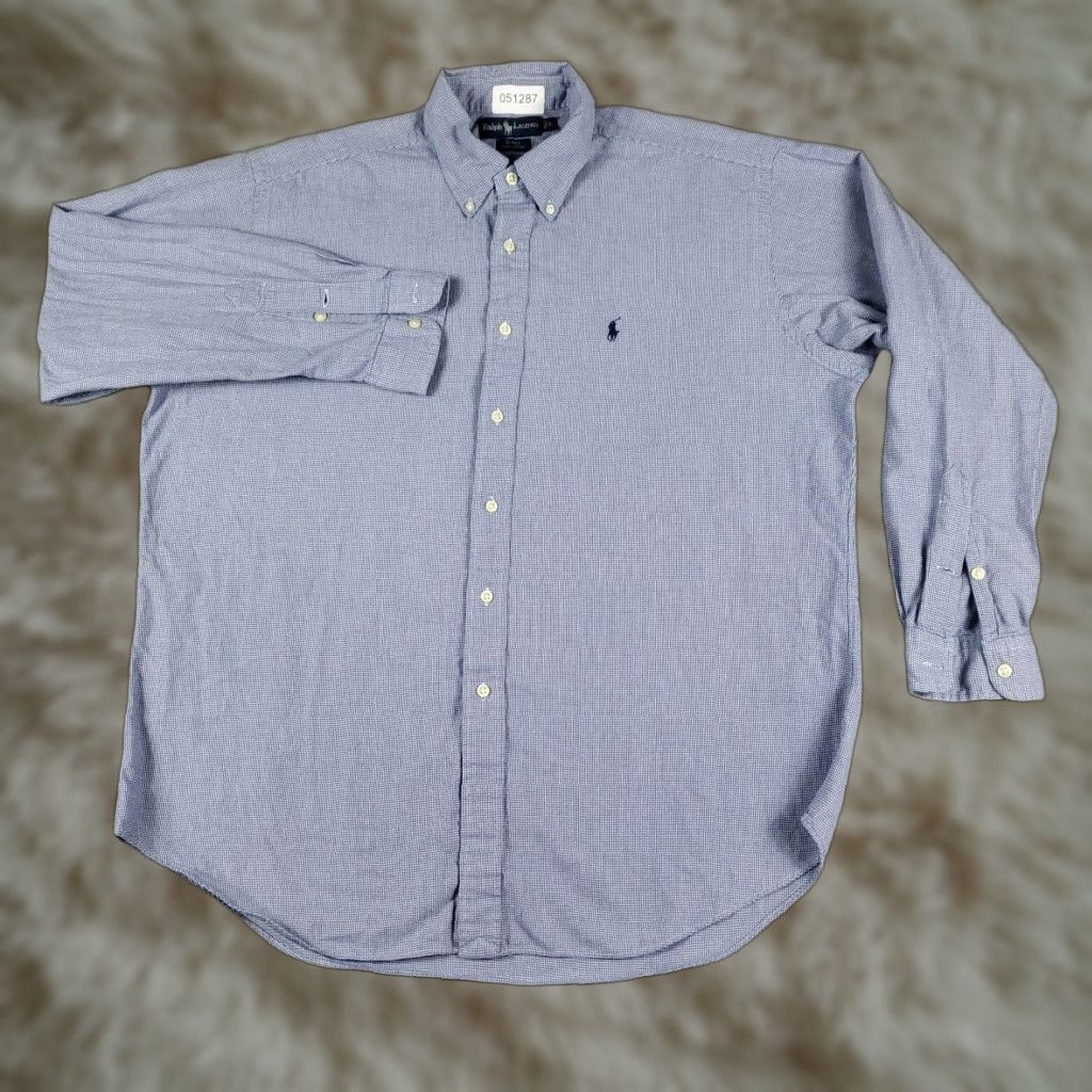 Ralph Lauren Ralph Lauren Blue Casual Button-Up Shirt Mens Large Long Sleeve Classic Size US L / EU 52-54 / 3 - 1 Thumbnail