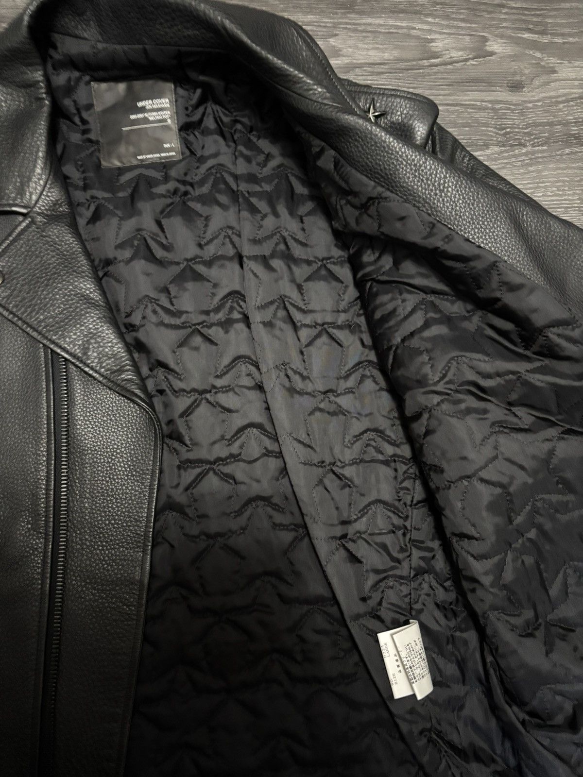 Undercover AW2000 Melting Pot Star Leather Jacket Size US L / EU 52-54 / 3 - 7 Thumbnail