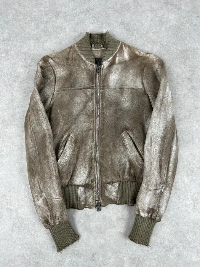 Giorgio Brato 2000s Giorgio Brato Beige Suede Washed Bomber Jacket Size S / US 4 / IT 40 - 4 Thumbnail