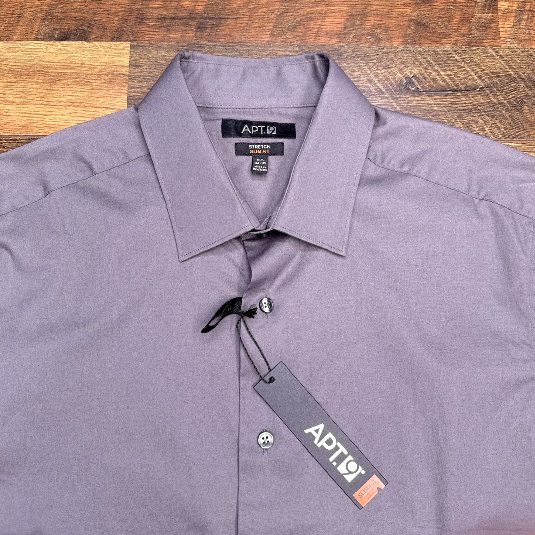 Vintage Apartment 9 Slim Fit Shirt Mens 16.5 34/35 Gray Stretch Button Up New Size US XL / EU 56 / 4 - 5 Thumbnail