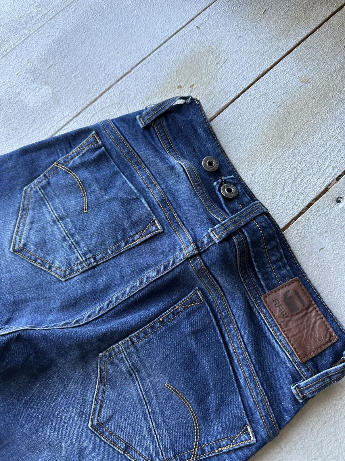 G-Star VNTG🚨G STAR RAW Jeans AVANT GARDE Washed Denim y2k Size 22" - 12 Thumbnail