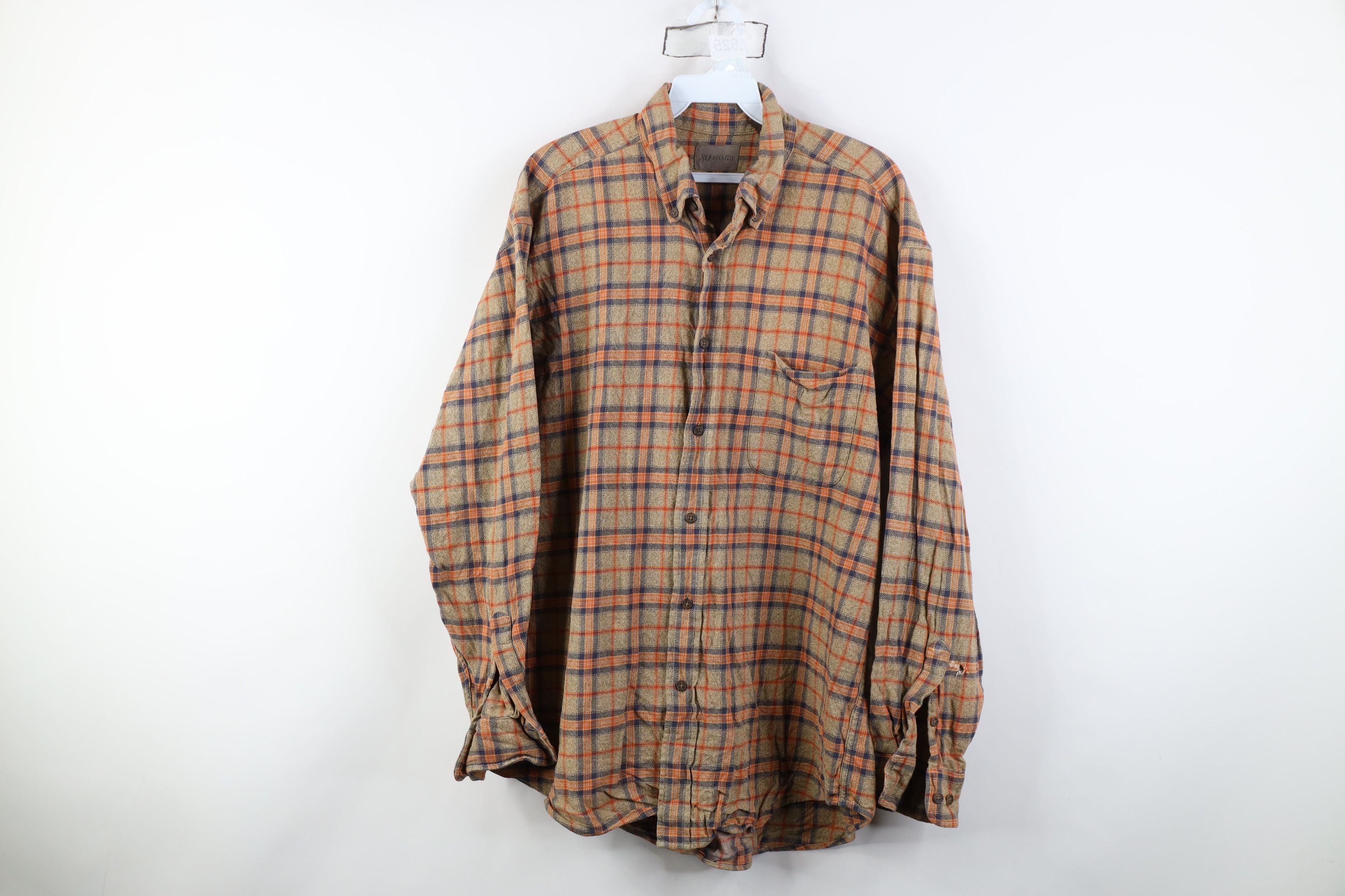Vintage Vintage 90s Streetwear Flannel Collared Button Down Shirt Size US L / EU 52-54 / 3 - 1 Thumbnail