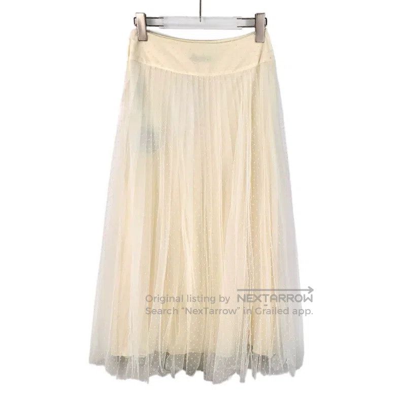 Dior Dior Beige polki dot mesh casual skirt Size 24" / US 00 / IT 34 - 2 Thumbnail