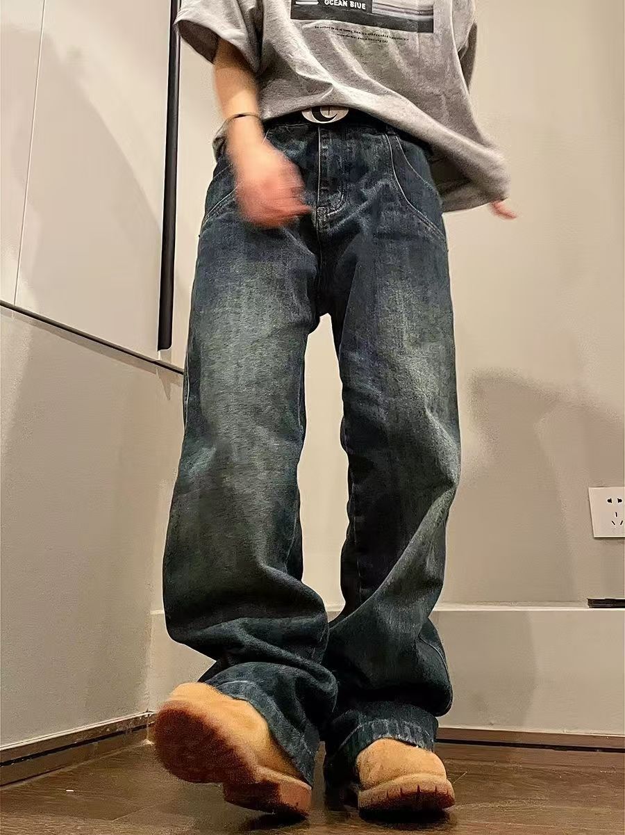 Japanese Brand × Jean Men's Vintage Washed Distressed Straight Jeans Size US 32 / EU 48 - 6 Thumbnail