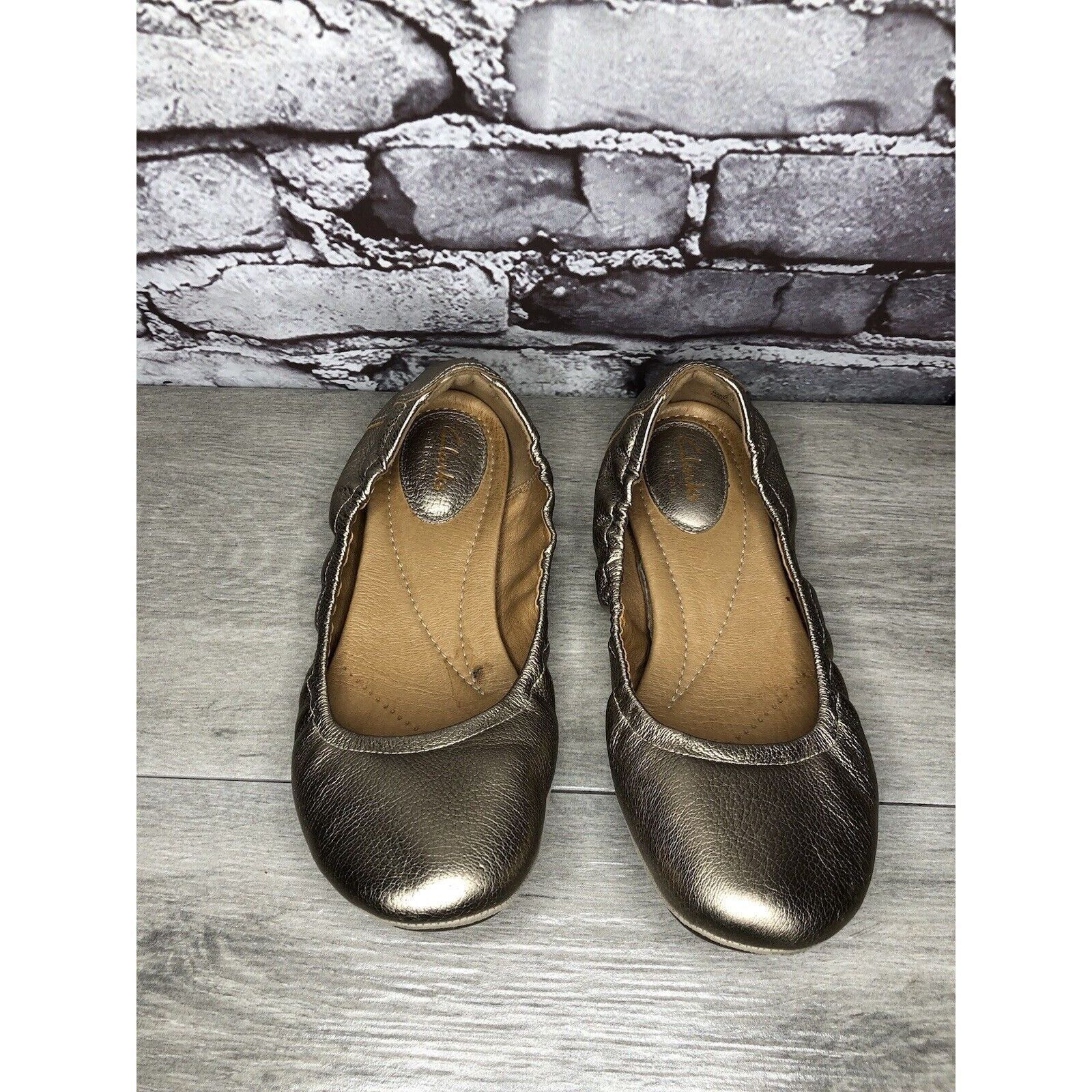 Clarks Clarks Artisan Bronze Gold Leather Casual Ballet Flats Shoes Size US 8 / IT 38 - 17 Thumbnail