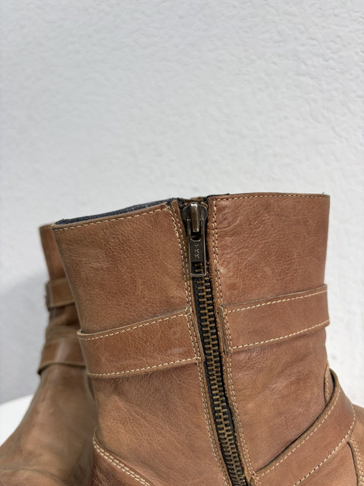 Hedi Slimane VTG Brown Leather Buckle Boots Carol Christian Poell Style Size US 11 / EU 44 - 12 Thumbnail