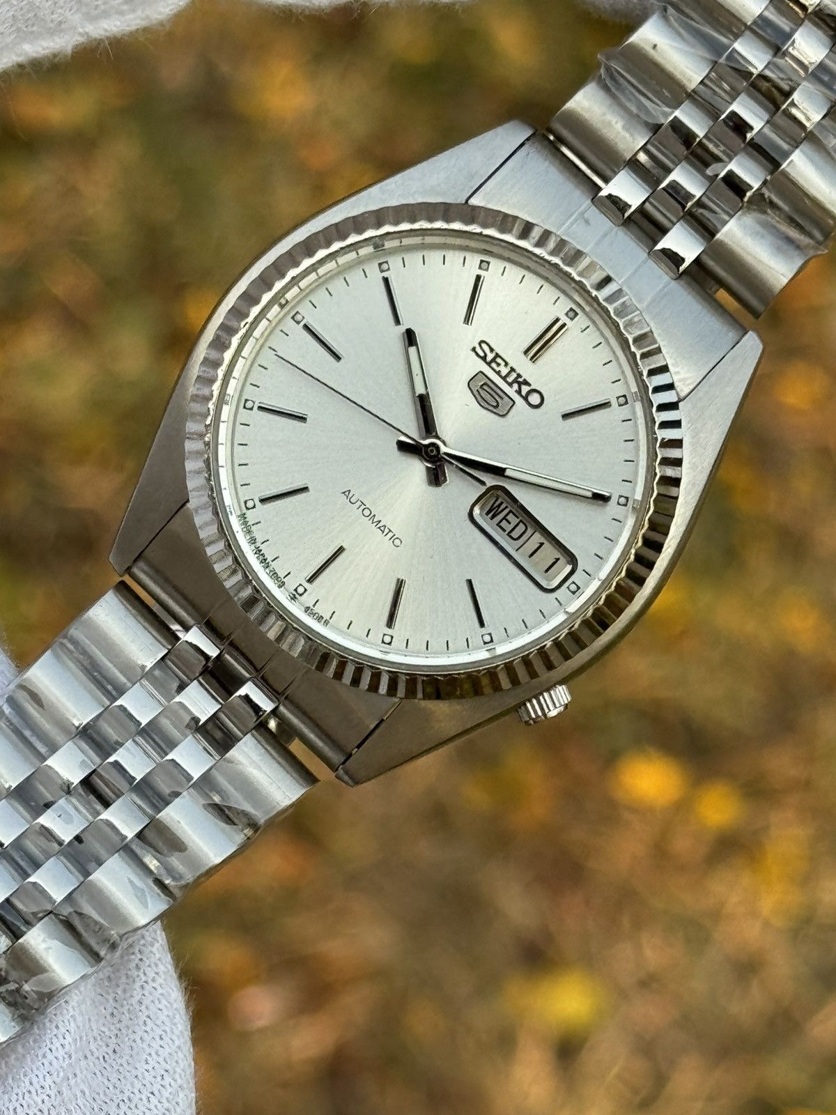 Seiko seiko 5 silver dial SNXJ automatic 7009-3110 Japan Made Size 36 - 15 Thumbnail