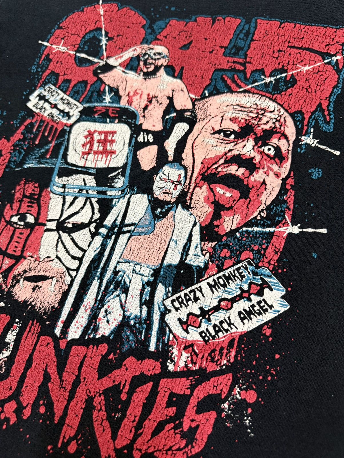 Vintage VINTAGE JUN KASAI EVIL MONKEY CRAZY’S PRO WRESLTLING TSHIRT Size US L / EU 52-54 / 3 - 6 Thumbnail