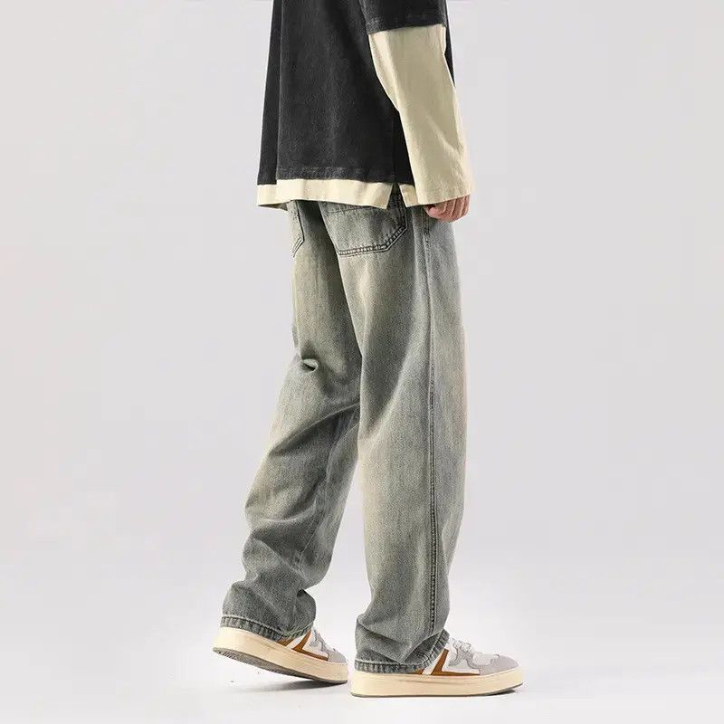 Japanese Brand Retro loose wide leg straight leg jeans Size US 32 / EU 48 - 2 Thumbnail