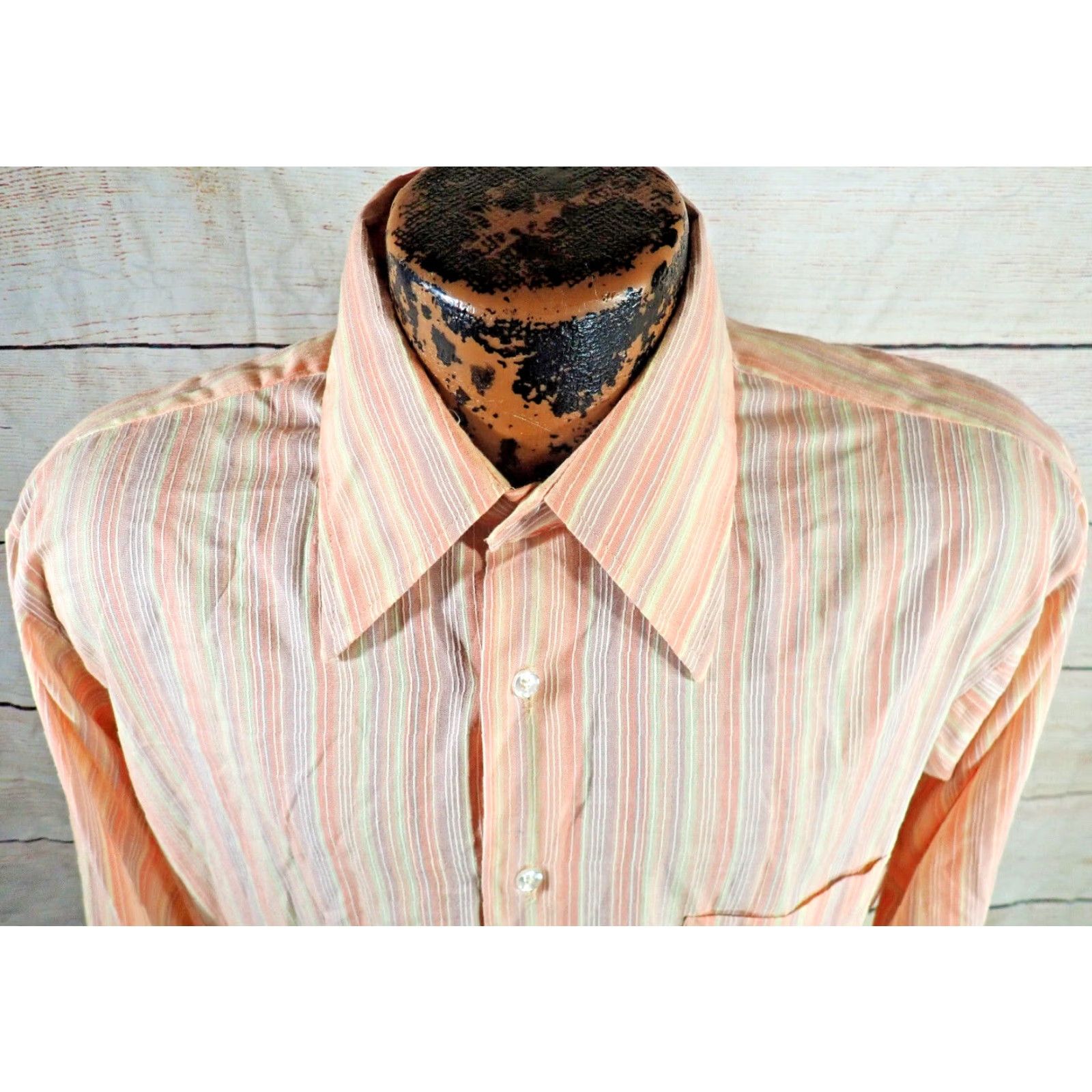 Arrow VINTAGE Arrow Kent Collection Shirt Mens L 60s 70s Sanforized Striped Collared Button-Up Kent Collection Size US L / EU 52-54 / 3 - 2 Thumbnail
