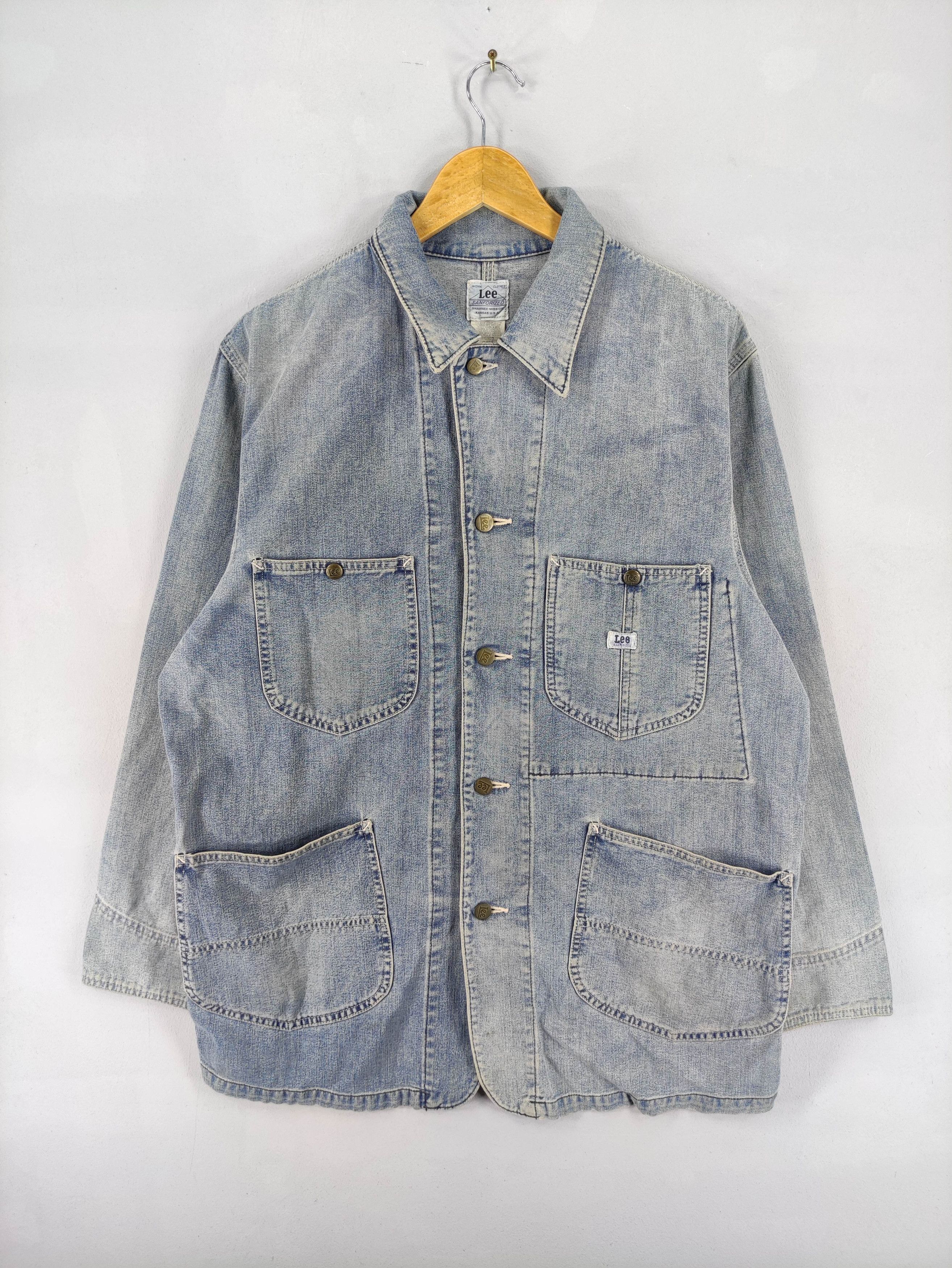 Lee Vintage Lee Denim Chore Jacket Work Wear Size US L / EU 52-54 / 3 - 1 Thumbnail