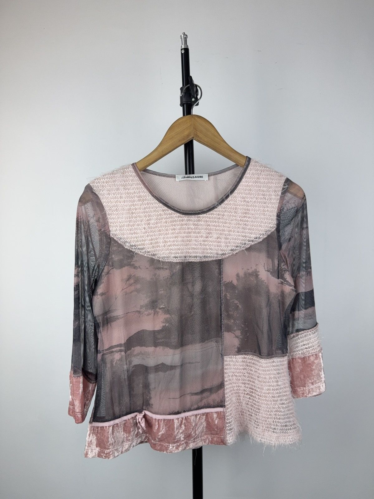Designer STYLE ❗️Avant Garde Retro Punk Rock Emo Mesh Top Blouses Size M / US 6-8 / IT 42-44 - 1 Thumbnail