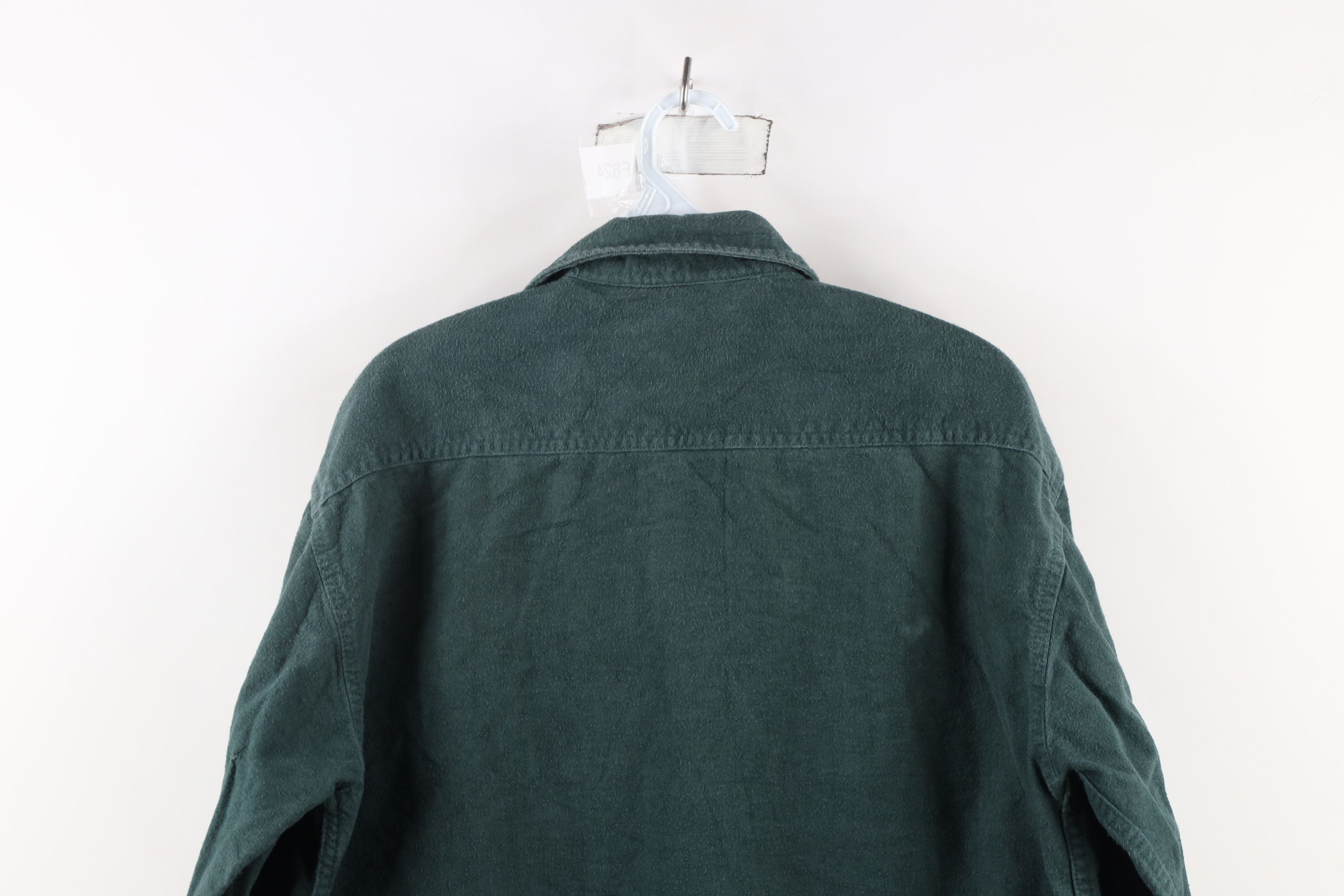 Vintage Vintage 90s Streetwear Chamois Cloth Button Shirt Green Size US M / EU 48-50 / 2 - 8 Thumbnail