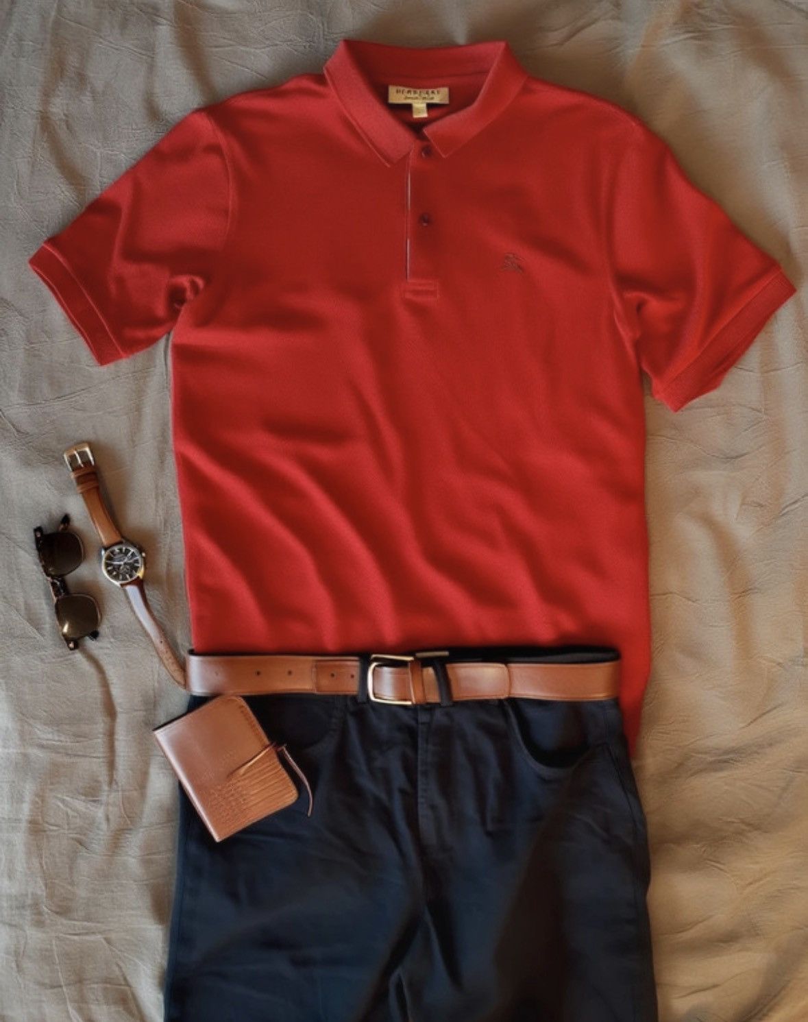 Burberry Burberry red polo shirt classic size L Size US L / EU 52-54 / 3 - 1 Thumbnail