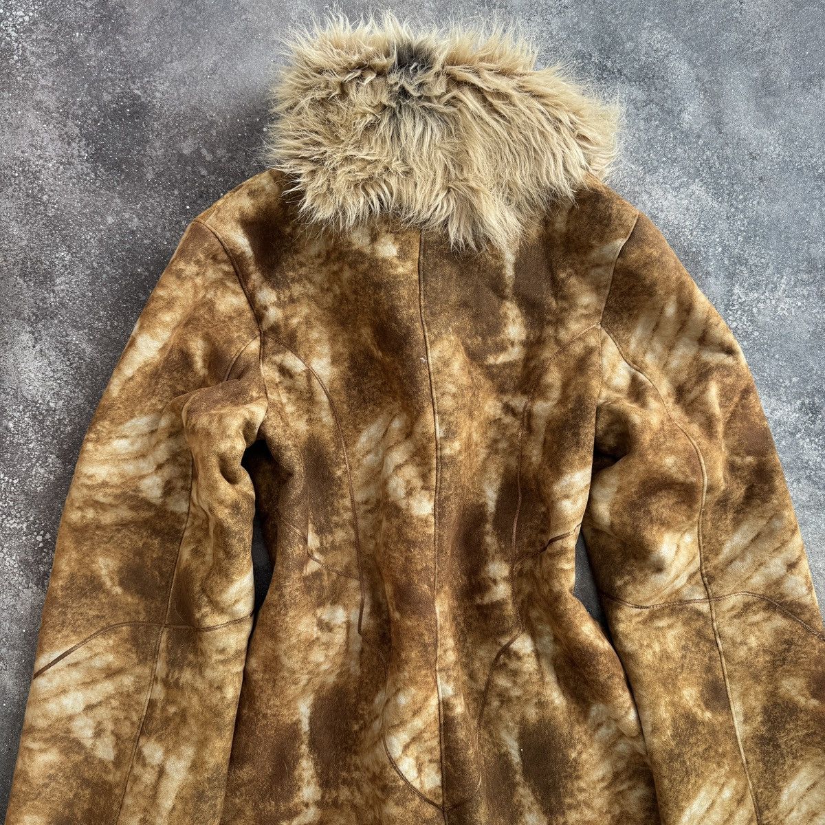 Japanese Brand Japan Vintage Y2K Faux Fur Shearling Style Washed Coat Size L / US 10 / IT 46 - 9 Thumbnail