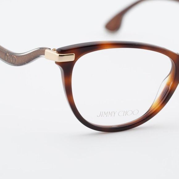Jimmy Choo Jimmy Choo JC258 0086 00 Eyeglasses Havana/Gold 54mm Cat Eye Size ONE SIZE - 9 Thumbnail