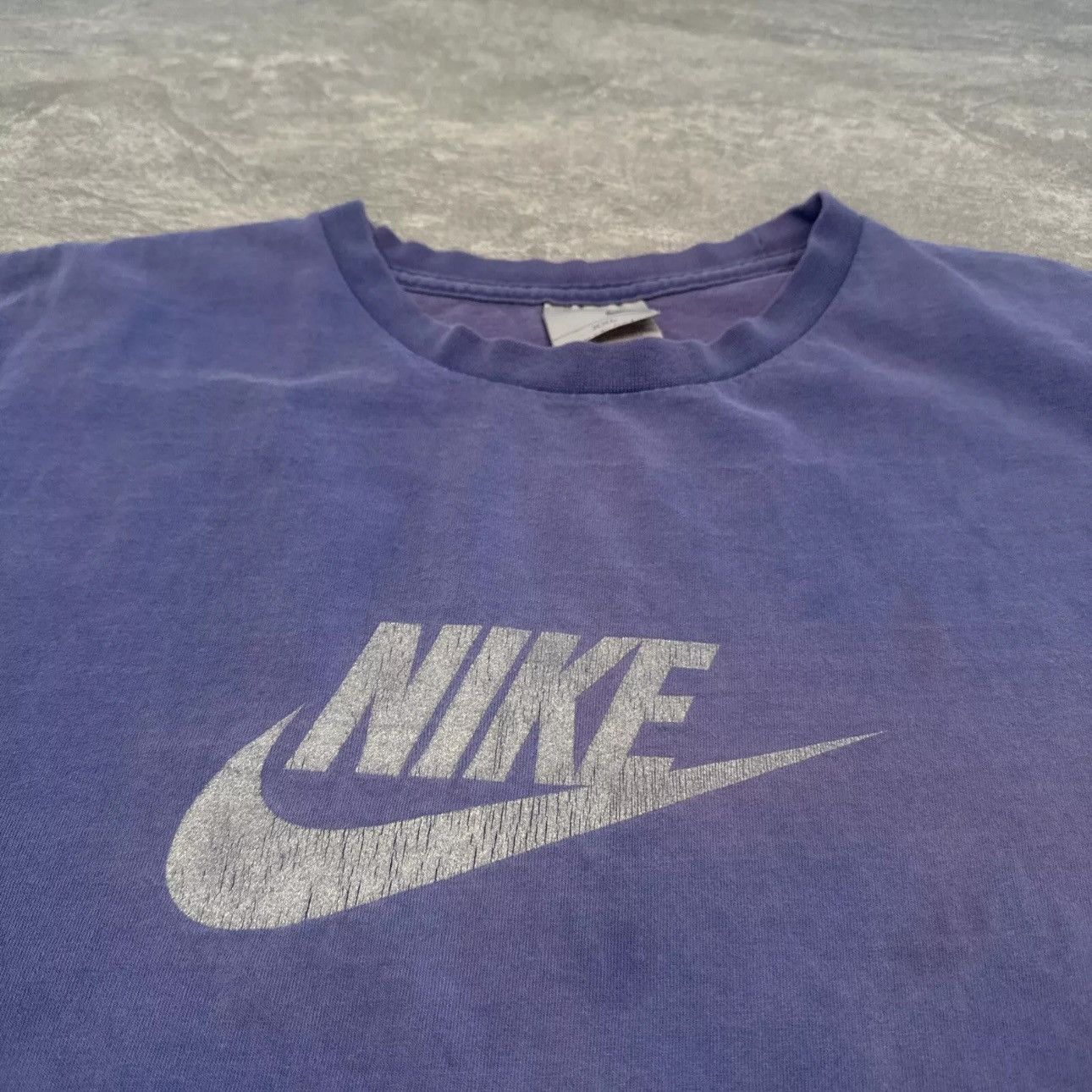 Nike × Vintage VINTAGE Nike T Shirt Purple Spell Out Logo Center Swoosh 2XL Size US XXL / EU 58 / 5 - 2 Thumbnail