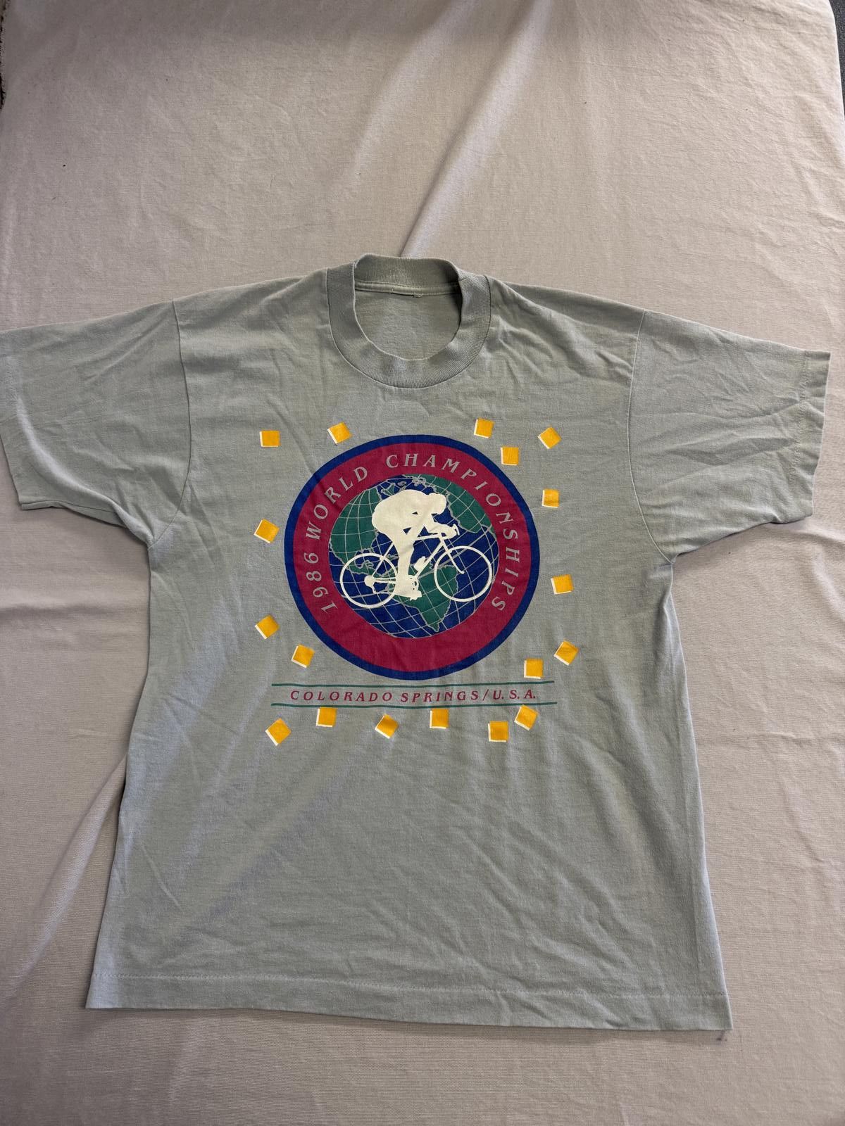 Designer Vintage Bicycle T-shirt 1986 UCI Road World Championships -M Size US M / EU 48-50 / 2 - 1 Thumbnail