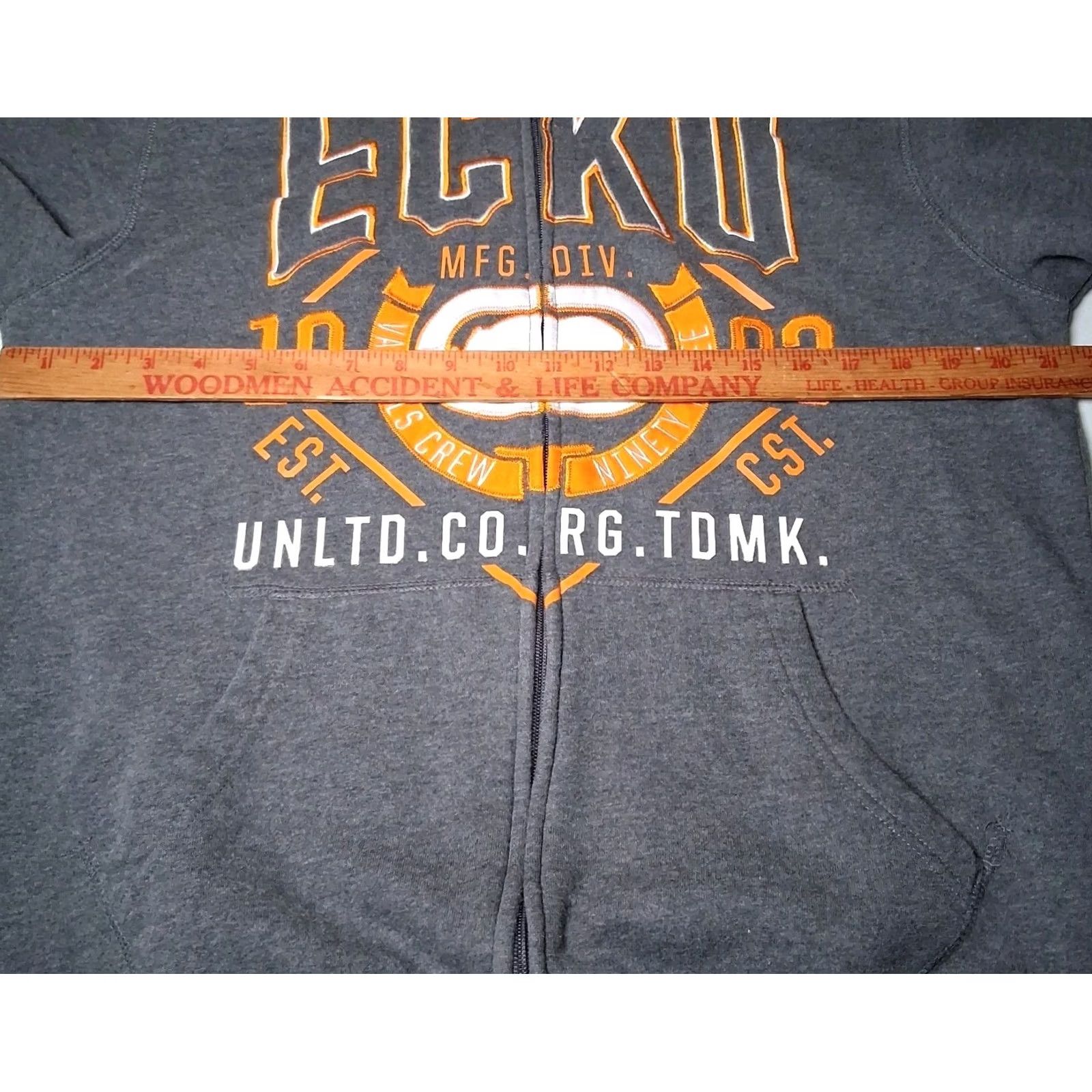 Ecko Unltd. VINTAGE Ecko UNLTD Hooded Sweatshirt Men M Gray Orange Full Zip Hoodie Streetwear READ Size US M / EU 48-50 / 2 - 5 Thumbnail