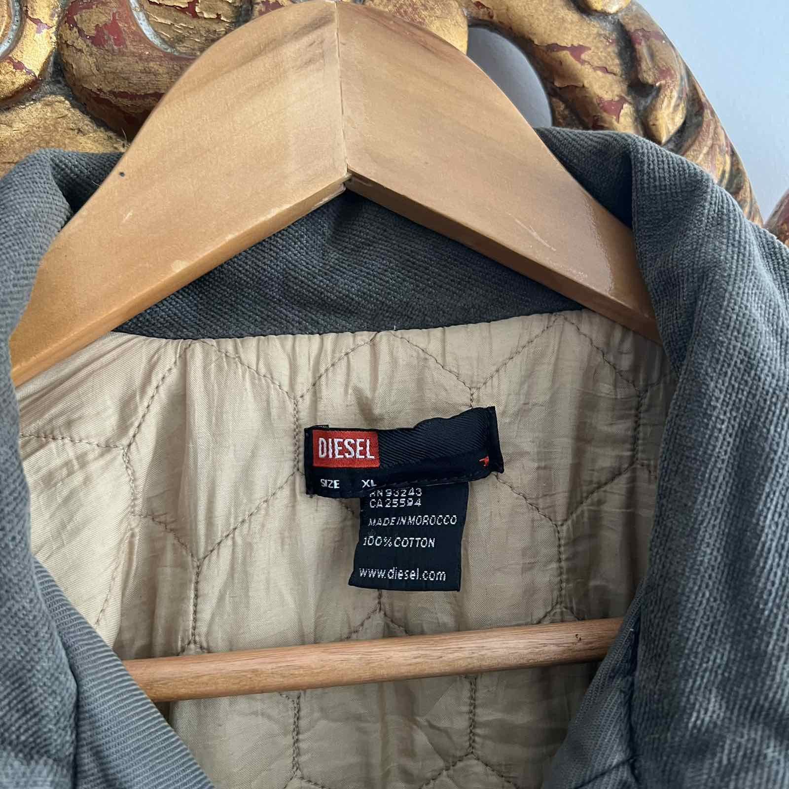 Designer × Diesel × Vintage Vintage Diesel Industry Leather Collar Denim Faded Jacket Size US XL / EU 56 / 4 - 5 Thumbnail