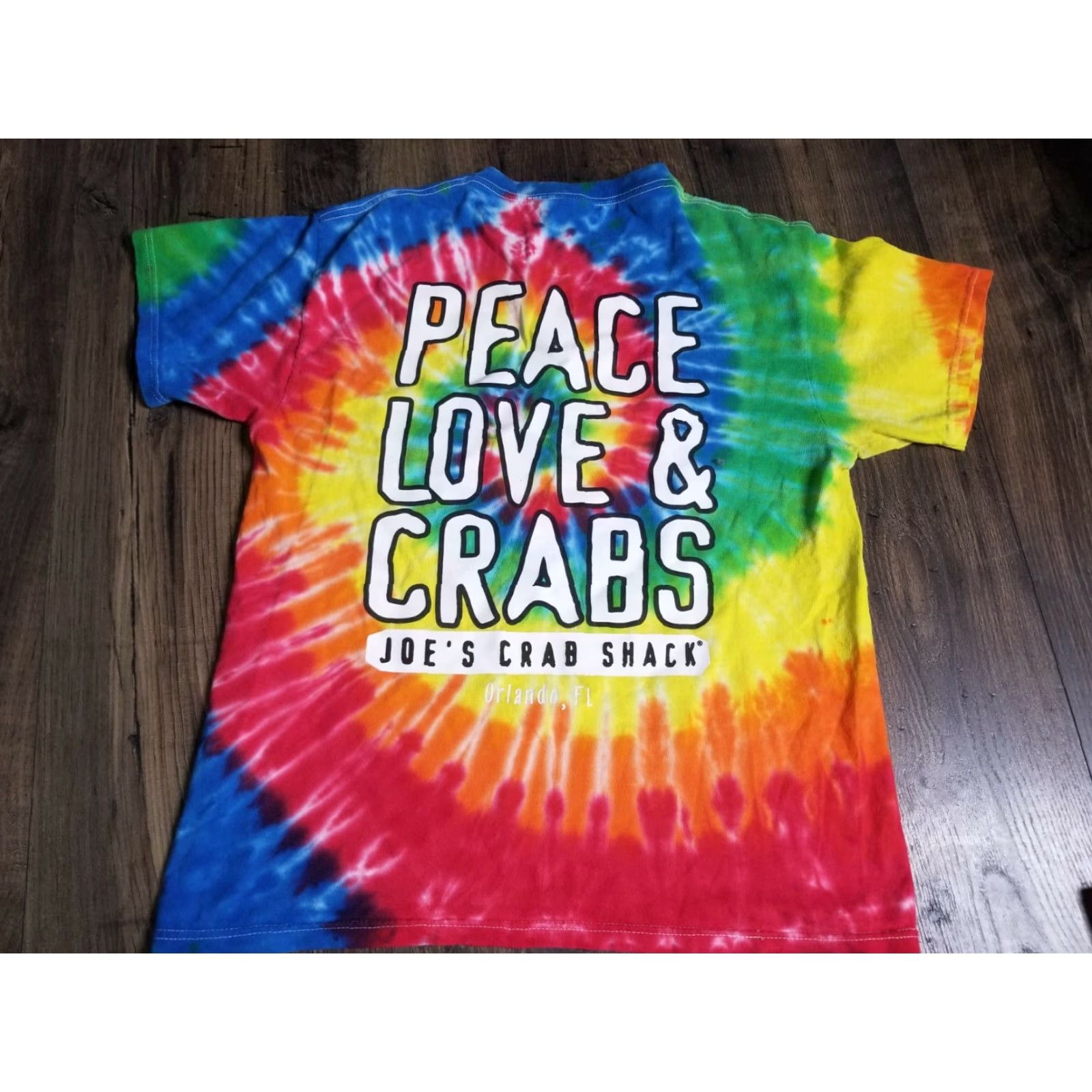 Delta Mens M Joe's Crab Shack Peace Love and Crabs Tie Dye T-Shirt Double Sided Size US M / EU 48-50 / 2 - 2 Thumbnail