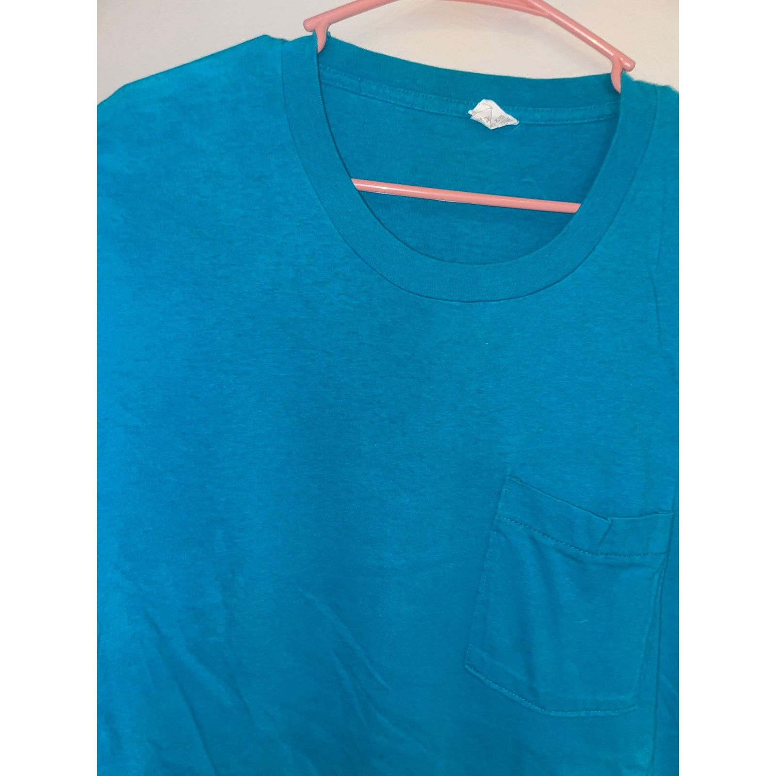 Fruit Of The Loom Vintage Blue Blank Shirt Fruit Of The Loom Pocket Tee 90s XL Size US XL / EU 56 / 4 - 3 Thumbnail