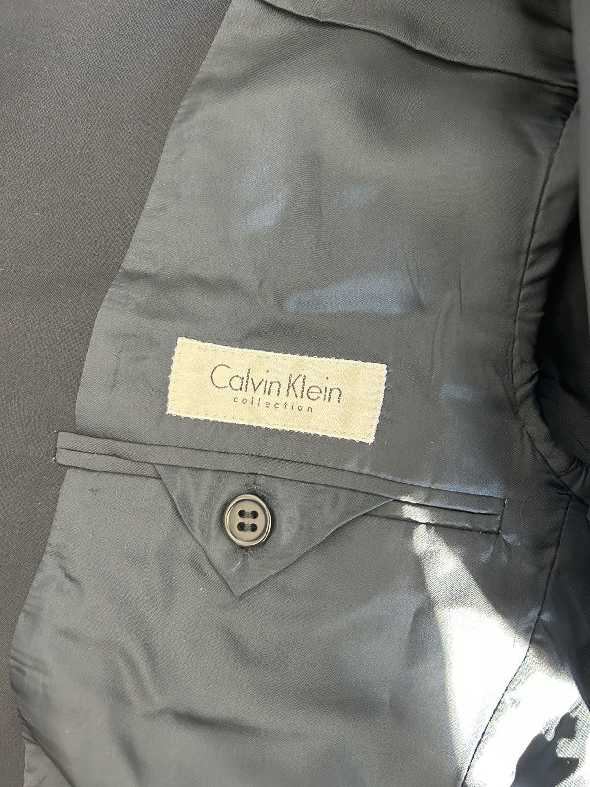 Calvin Klein 205W39NYC Calvin Klein Collection Suit Vintage Archive 1990s Size 48R - 3 Thumbnail