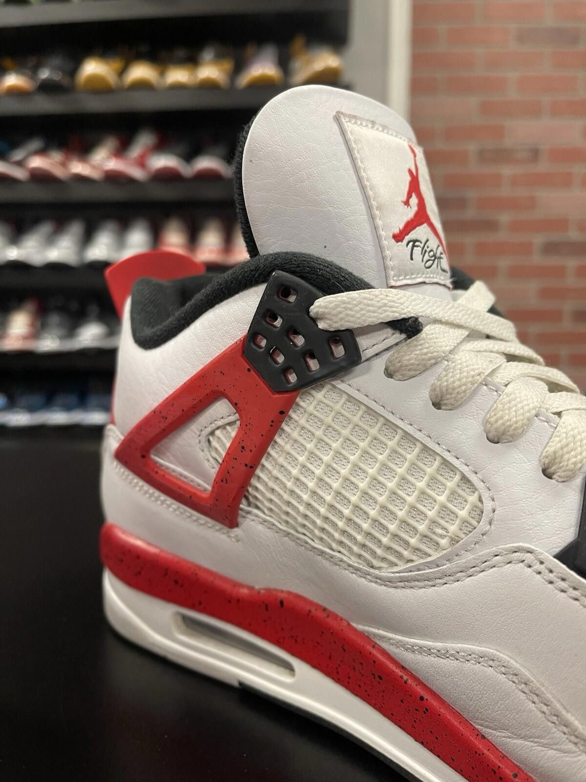 Nike Size 10.5 - Nike Air Jordan 4 Retro Red Cement White Size US 10.5 / EU 43-44 - 8 Thumbnail