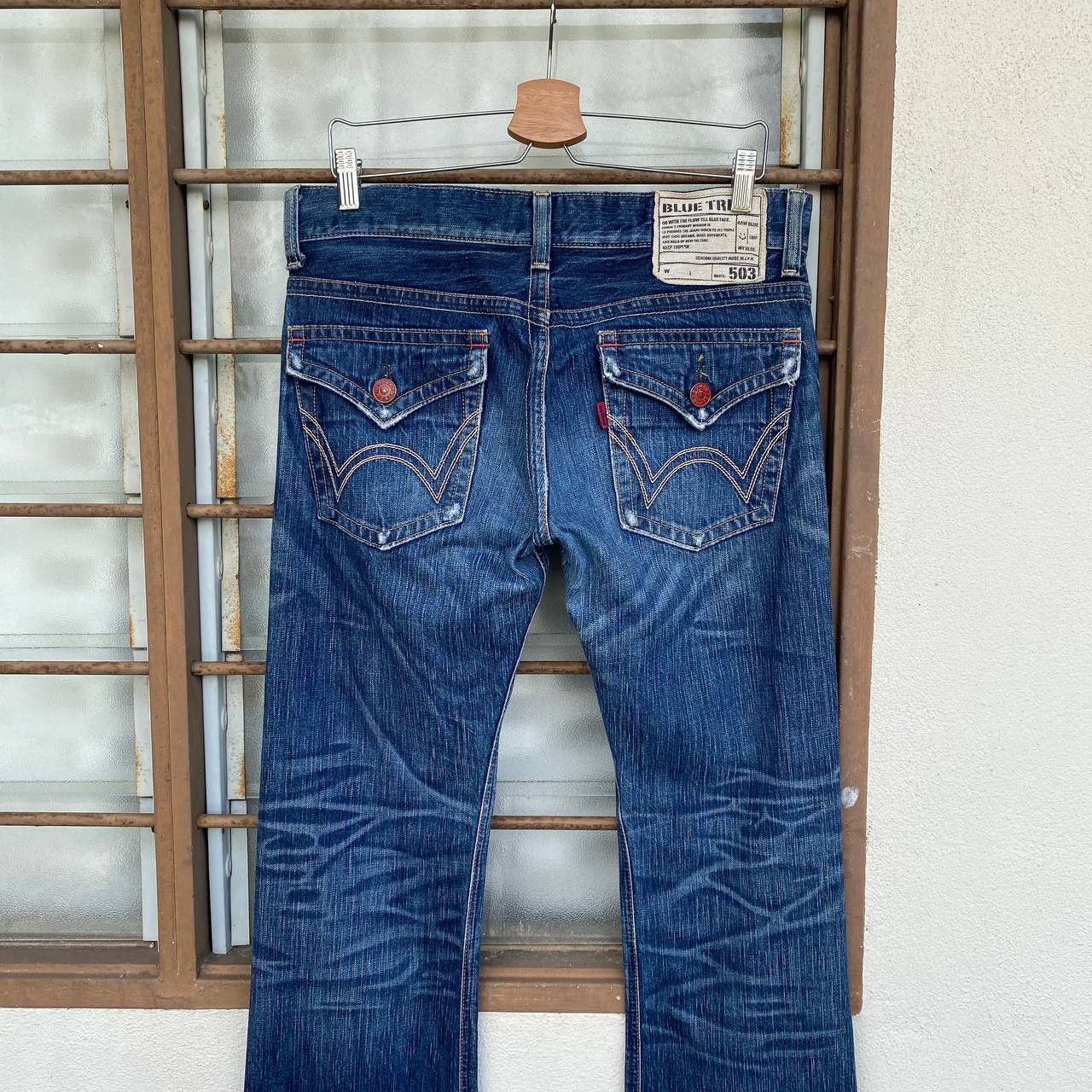 Edwin × Vintage FLARE GHOST CLAWMARK EDWIN BLUETRIP 503 JAPAN BJ03-43 Size US 30 / EU 46 - 5 Thumbnail