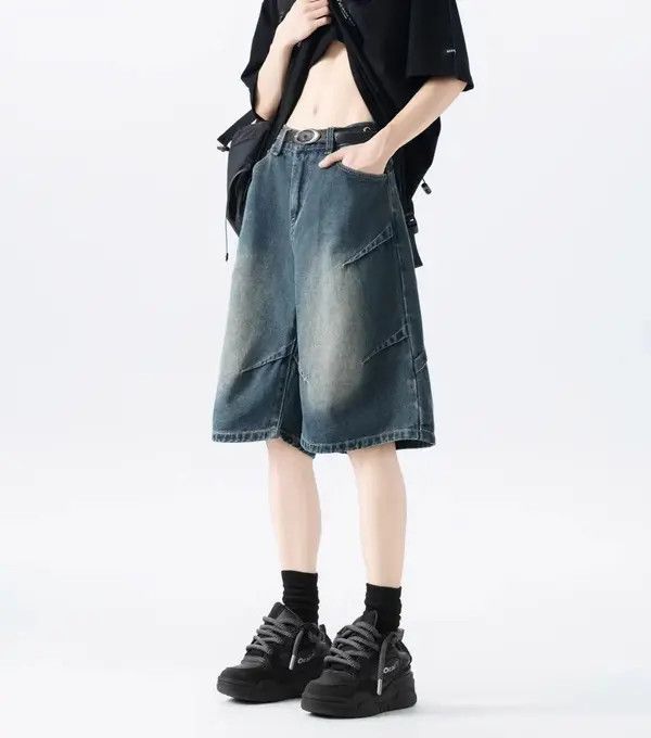 VIBE Street Hip Hop Vintage Loose Fit Denim Shorts Size US 32 / EU 48 - 2 Thumbnail