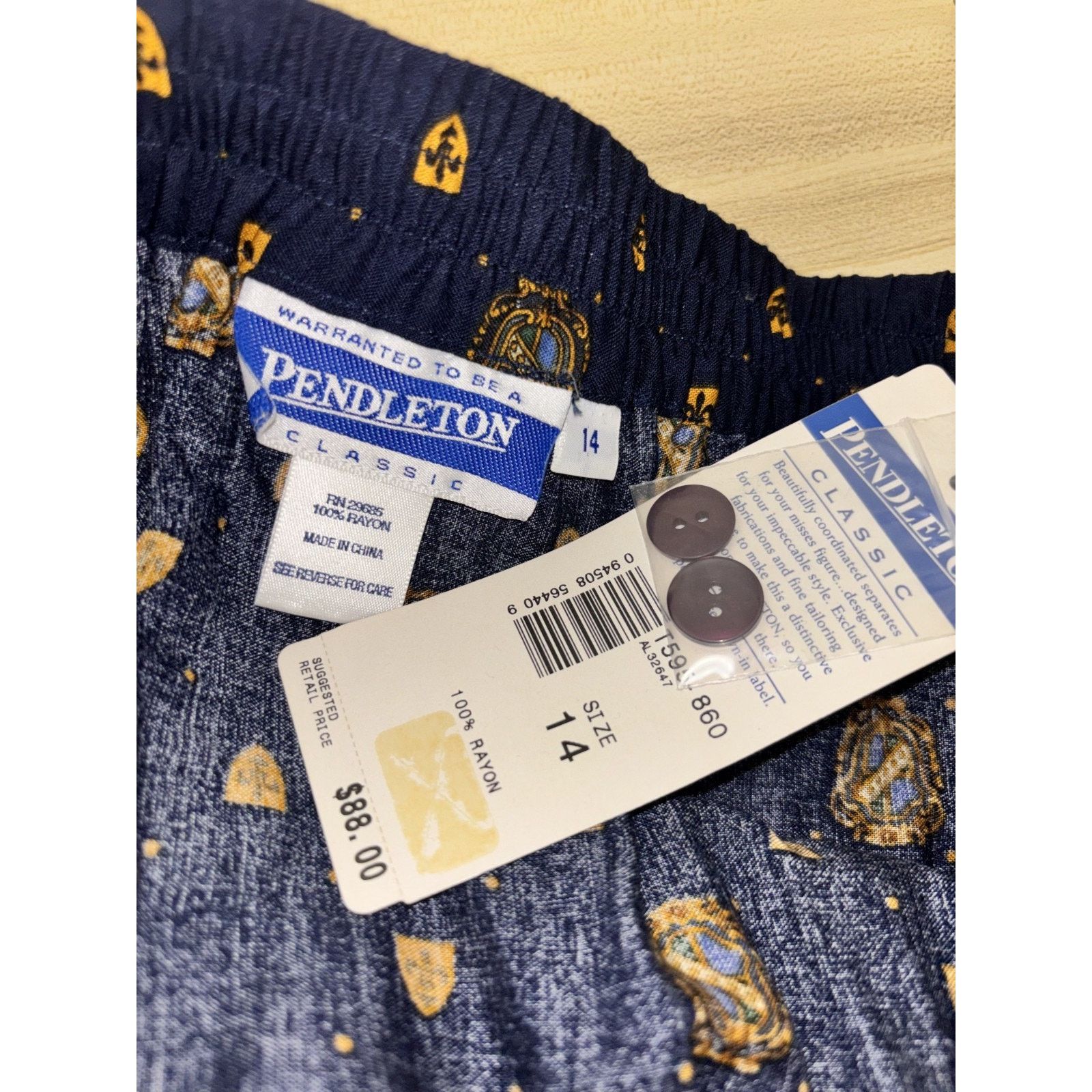Pendleton Vintage Pendelton Classic skirt blue and gold patterned Size 36" / US 14 / IT 50 - 3 Thumbnail