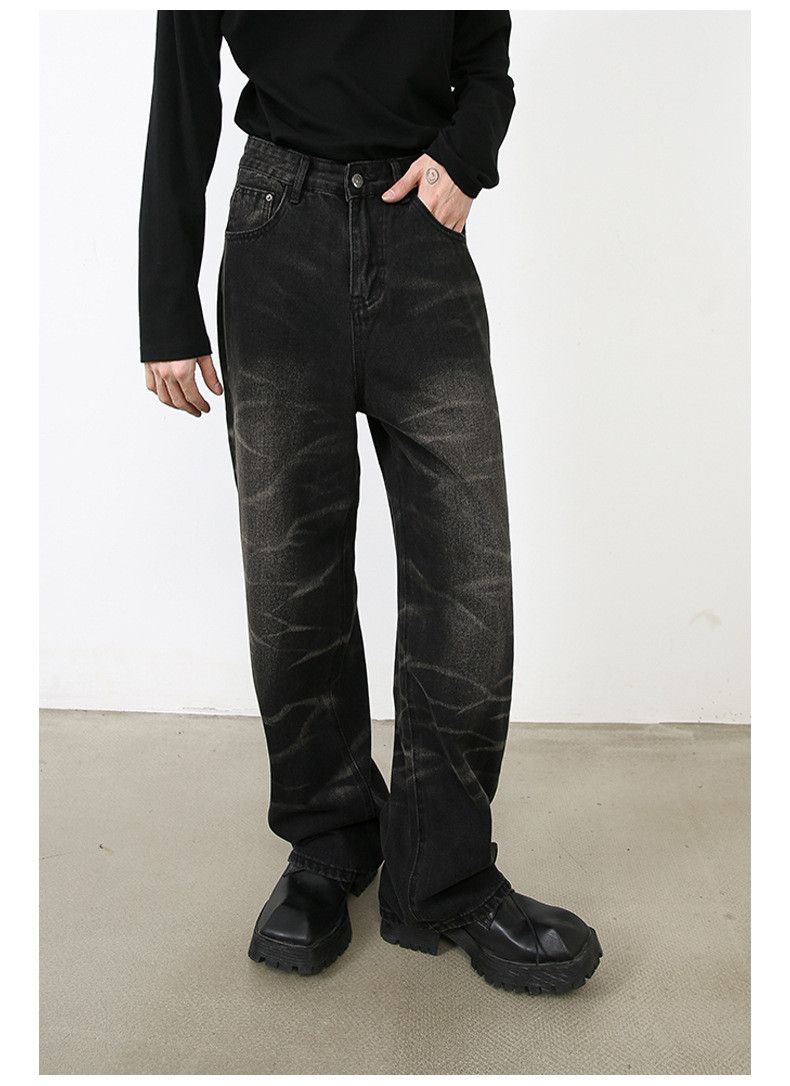 Japanese Brand × Jean Black loose straight men's personalized striped jeans Size US 32 / EU 48 - 3 Thumbnail