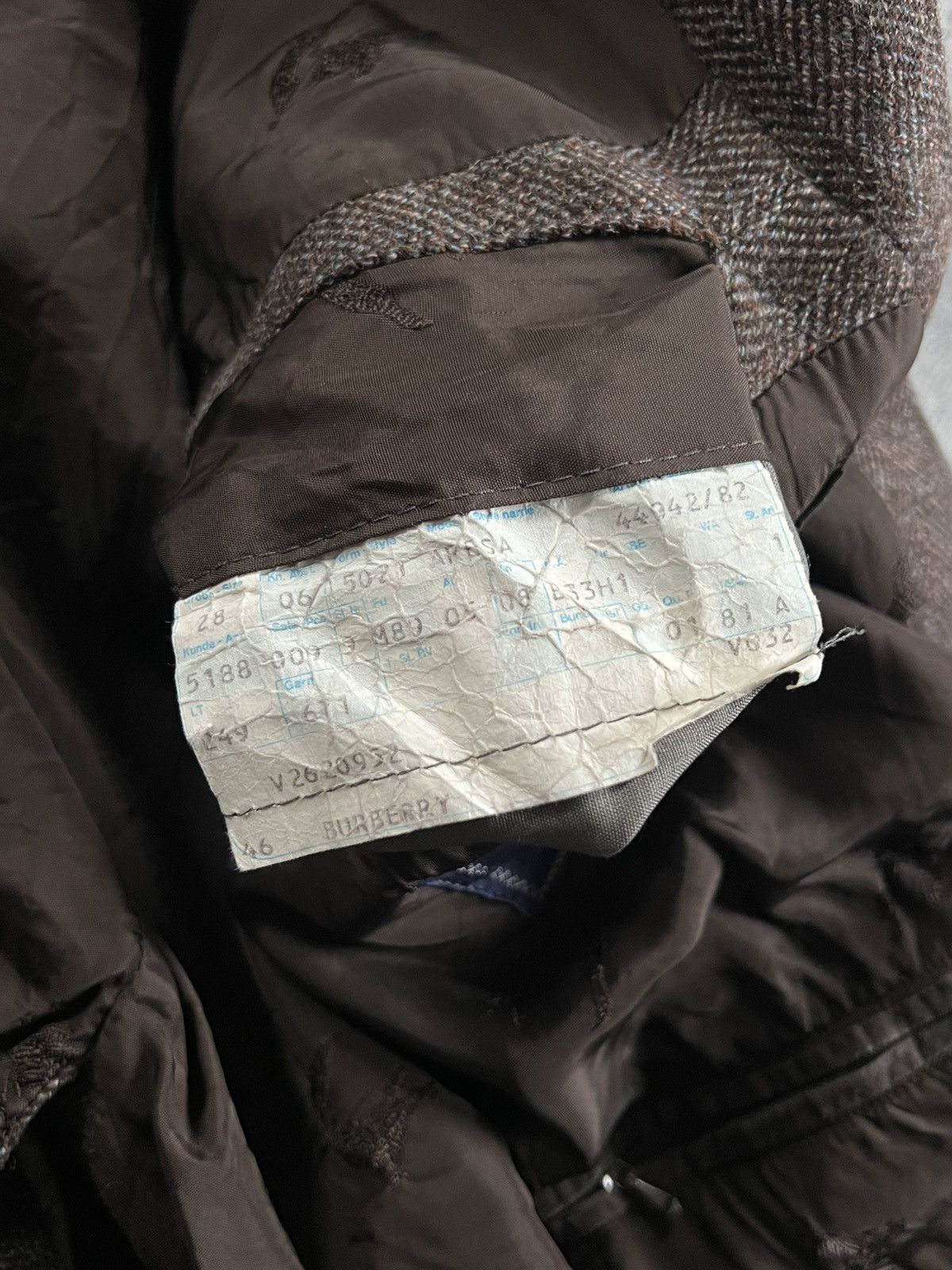Burberry Burberrys Tweed Herringbone Wool Jacket Sport Coat Blazer 46 Size 46L - 11 Thumbnail