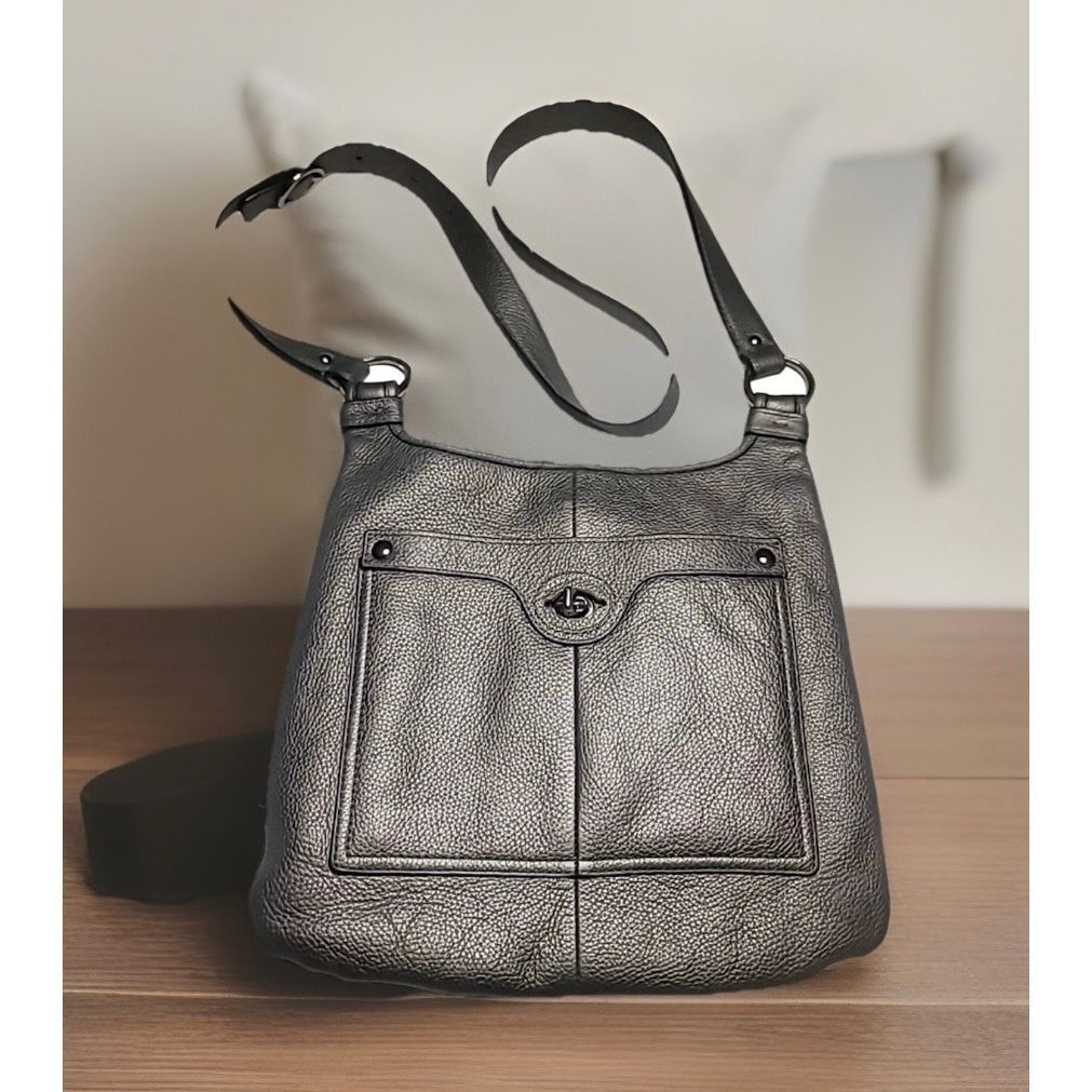 Coach Coach Leather Crossbody Pebbled Metallic Silver Penelope J11 Size ONE SIZE - 1 Thumbnail