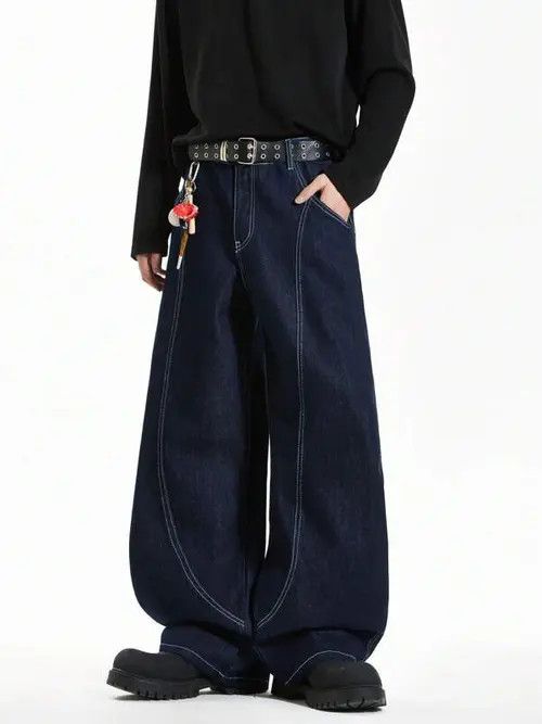 Japanese Brand × Vintage Baggy WIDE VIntage Y2K denim jeans Size US 30 / EU 46 - 3 Thumbnail