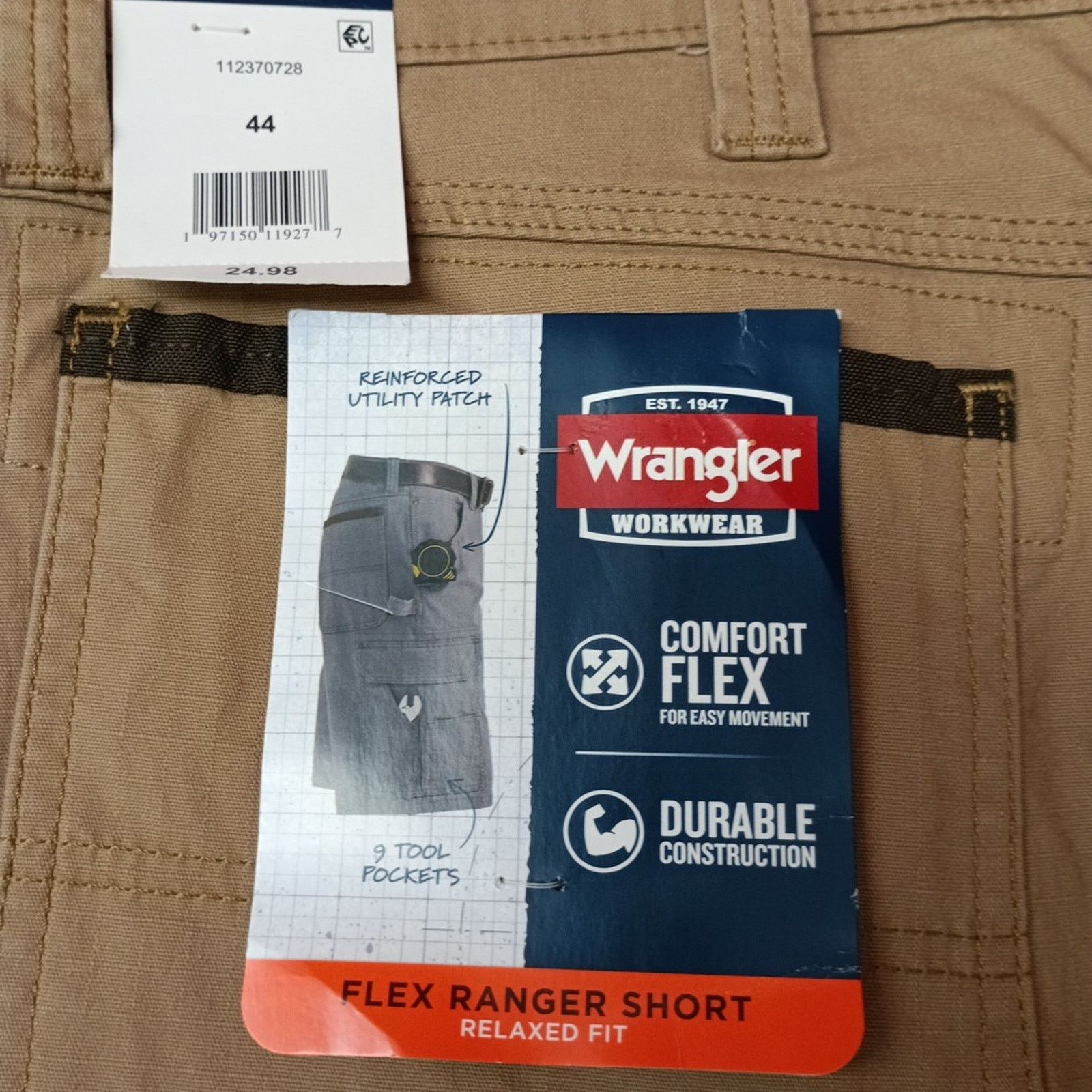 Wrangler Wrangler Flex Cargo Shorts Men's Size 44 Brown Relaxed Fit Size US 44 / EU 60 - 5 Thumbnail