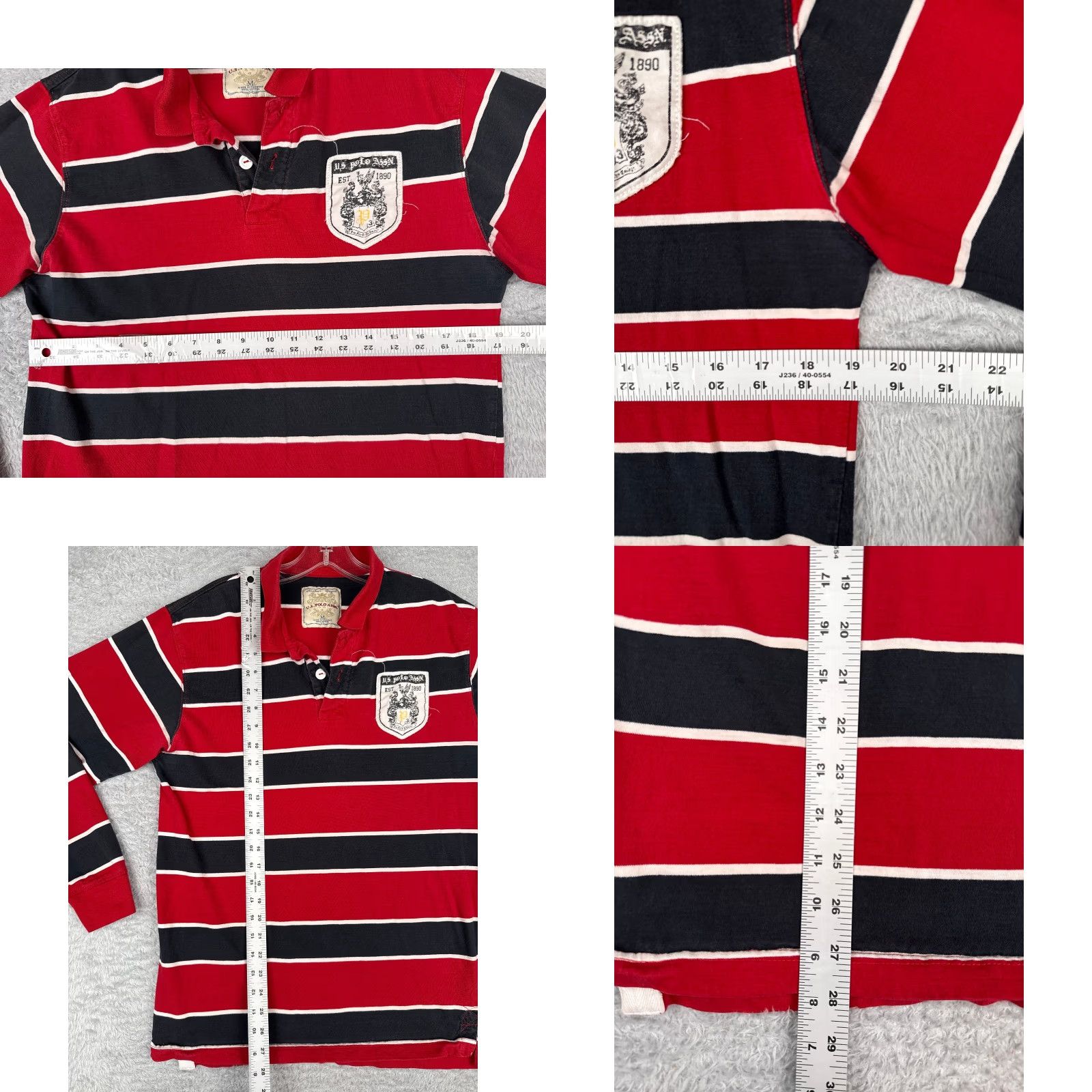 Vintage US Polo Assn Polo Shirt Men M Red Stripe Long Sleeve 100% Cotton Polo Shirt Vintage? No Size US M / EU 48-50 / 2 - 8 Thumbnail