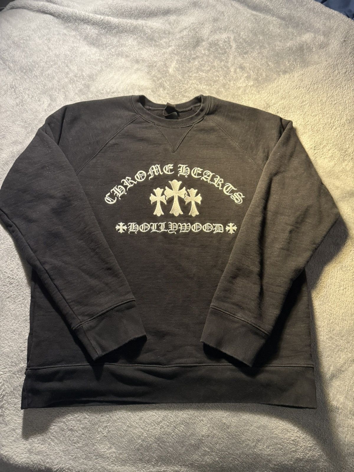 Chrome Hearts Chrome Hearts 3 Cross Embroidered Black Crewneck Size US L / EU 52-54 / 3 - 1 Thumbnail