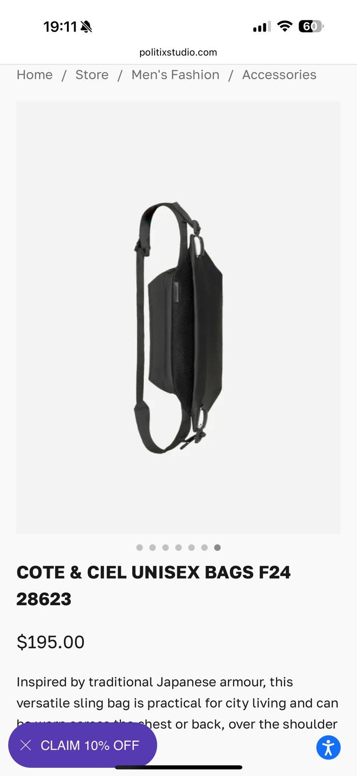 Cote&Ciel Cote&Ciel Sling Bag Size ONE SIZE - 4 Thumbnail