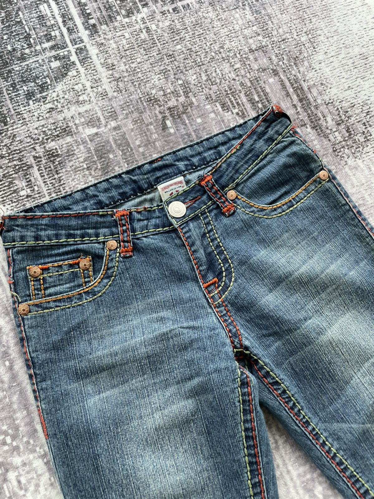 True Religion TRUE RELIGION RICKY SUPER QT MULTI COLOUR DOUBLE STITCH Size US 28 / EU 44 - 3 Thumbnail