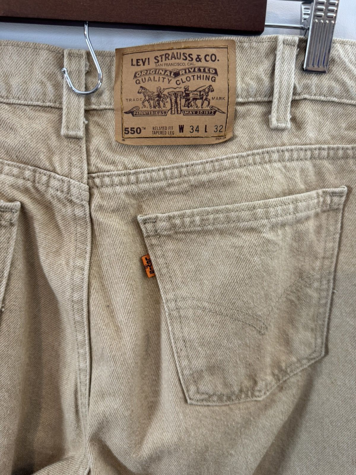 Levi's Vintage Clothing Vintage Levi’s 501 Tan Denim Jeans, W34 x L32, Made in USA Size US 34 / EU 50 - 5 Thumbnail
